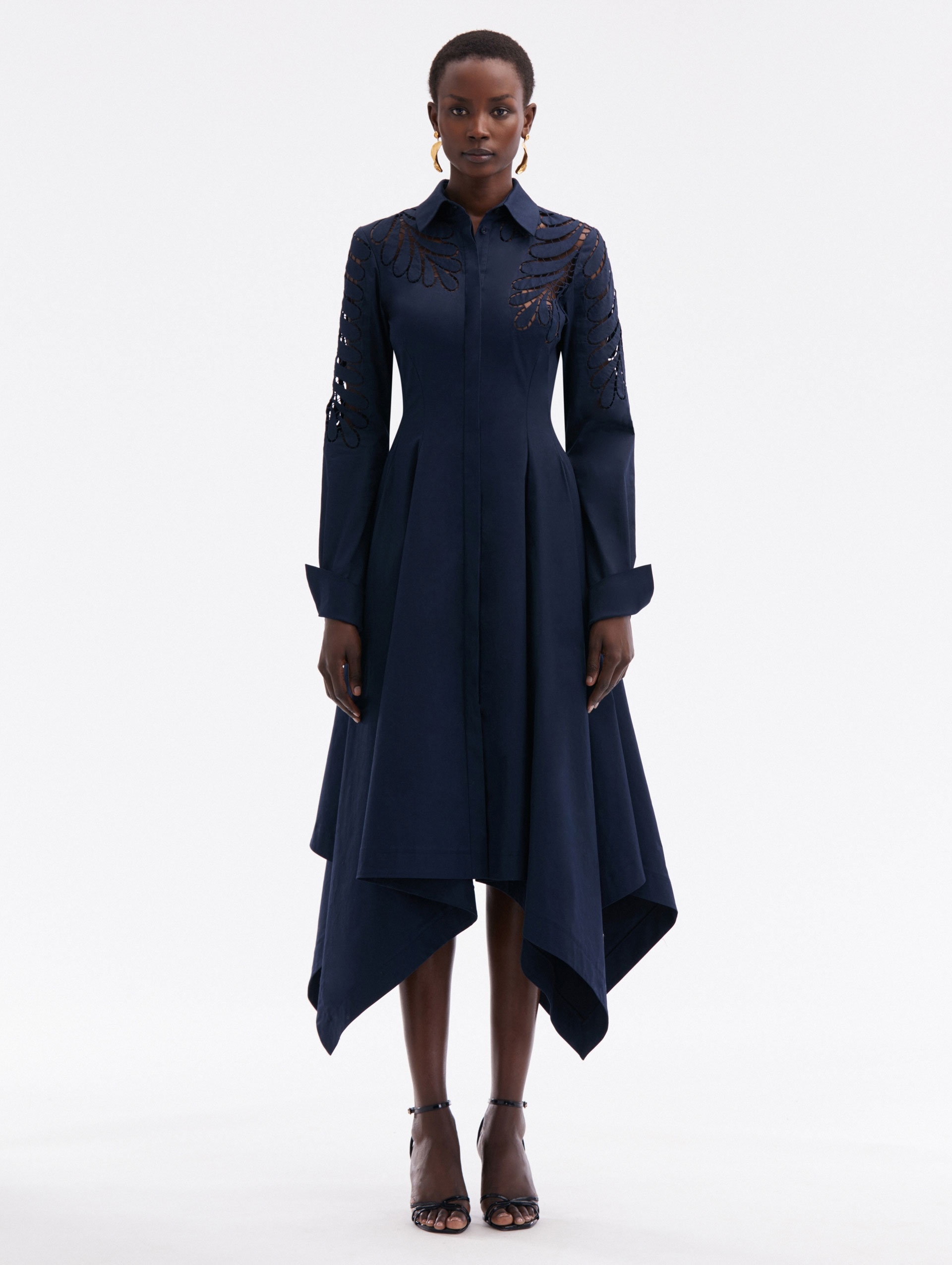 FERN CUTOUT COTTON TWILL DRESS - 1