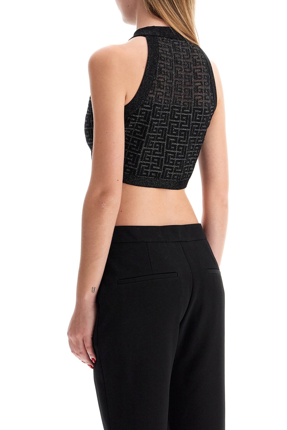 Balmain Lurex Crop Top - 4