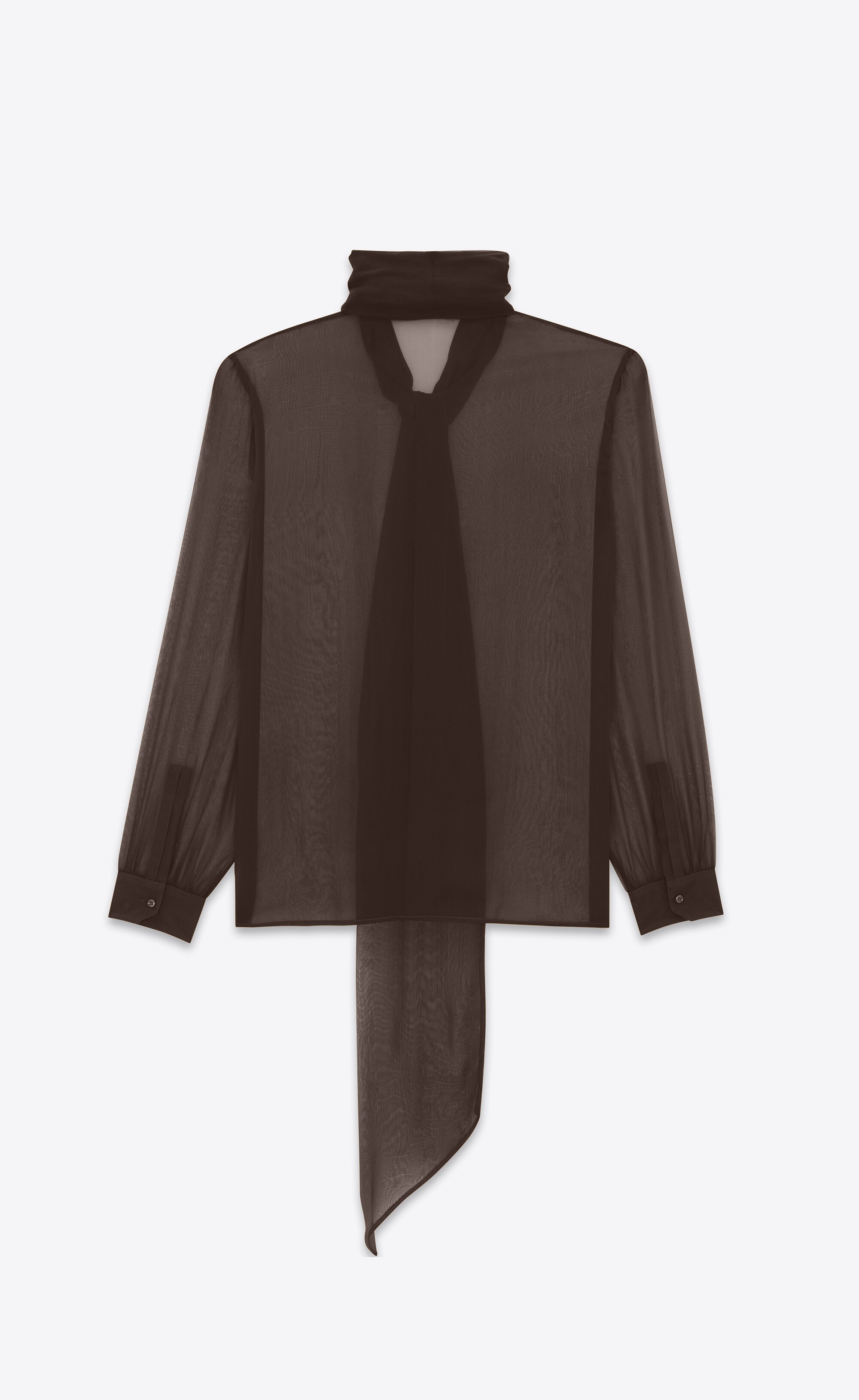 lavallière-neck shirt in silk georgette - 4