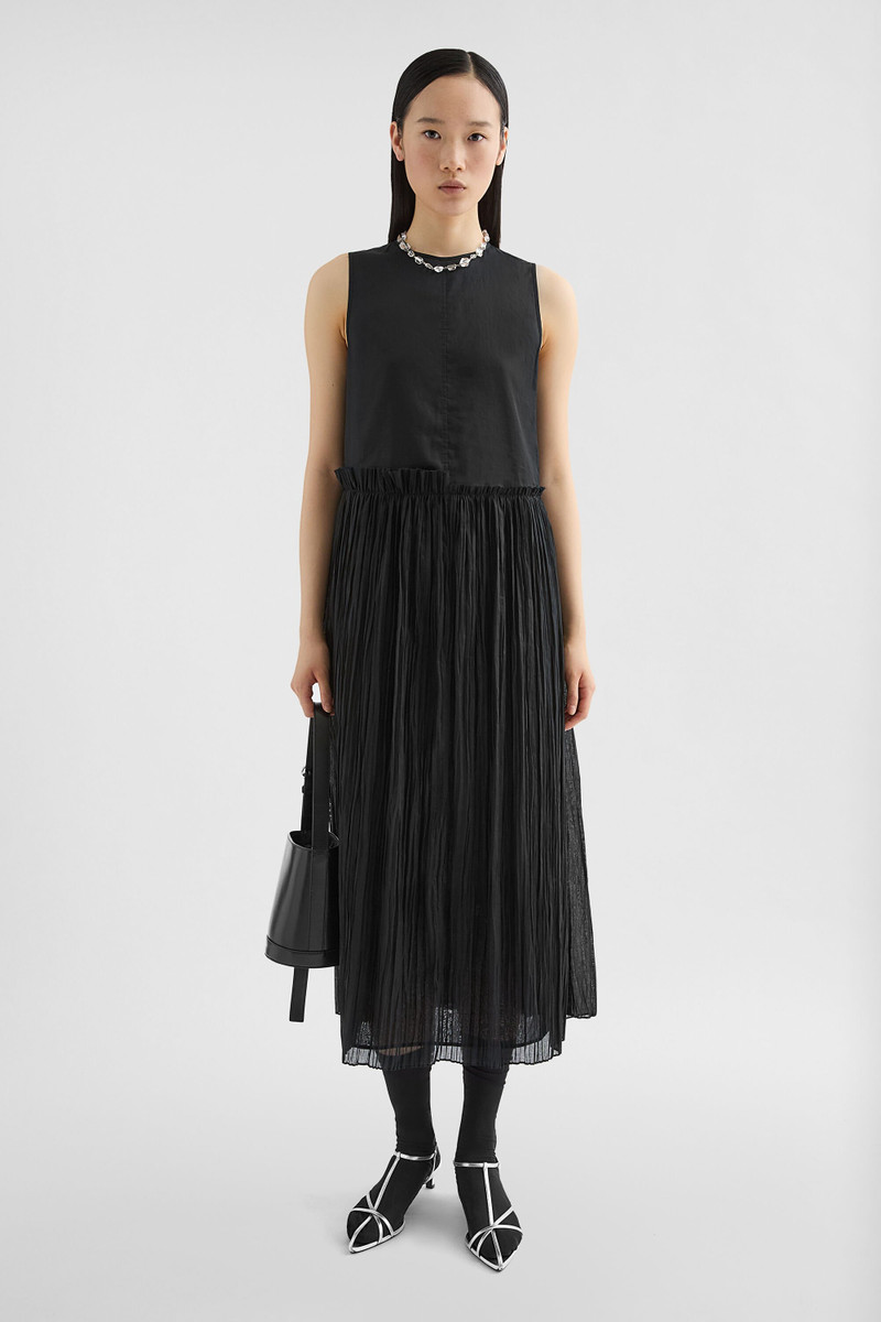 Jil Sander Cotton Muslin Pleated Dress outlook