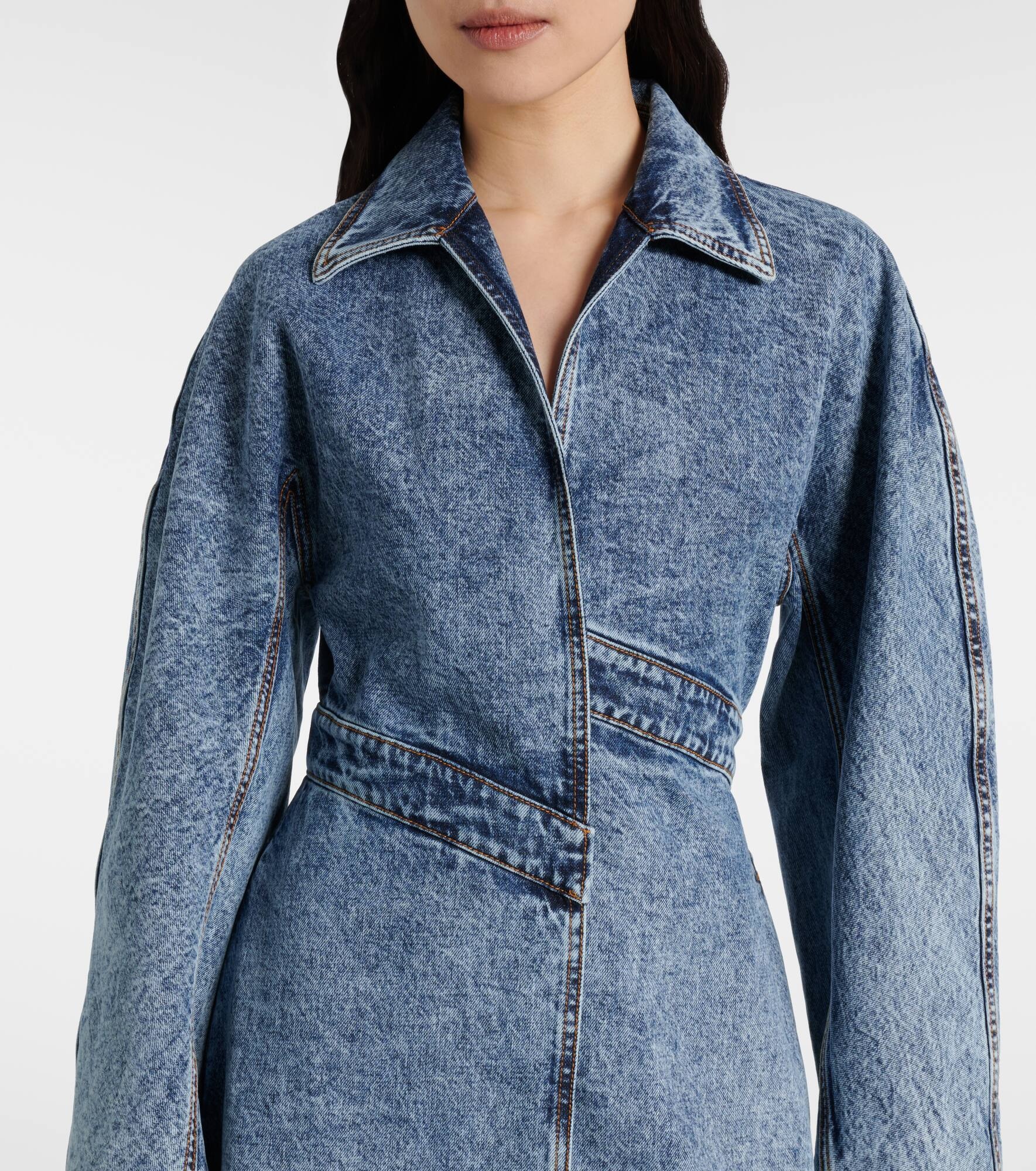 Asymmetric denim coat - 4