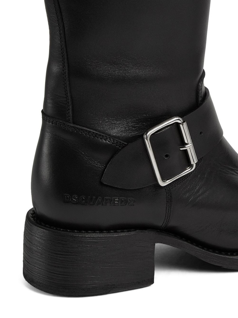 logo-debossed leather boots 4