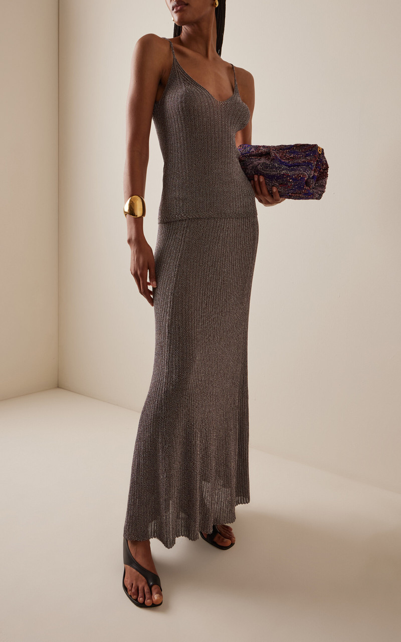 ULLA JOHNSON Renae Knit Maxi Skirt grey outlook