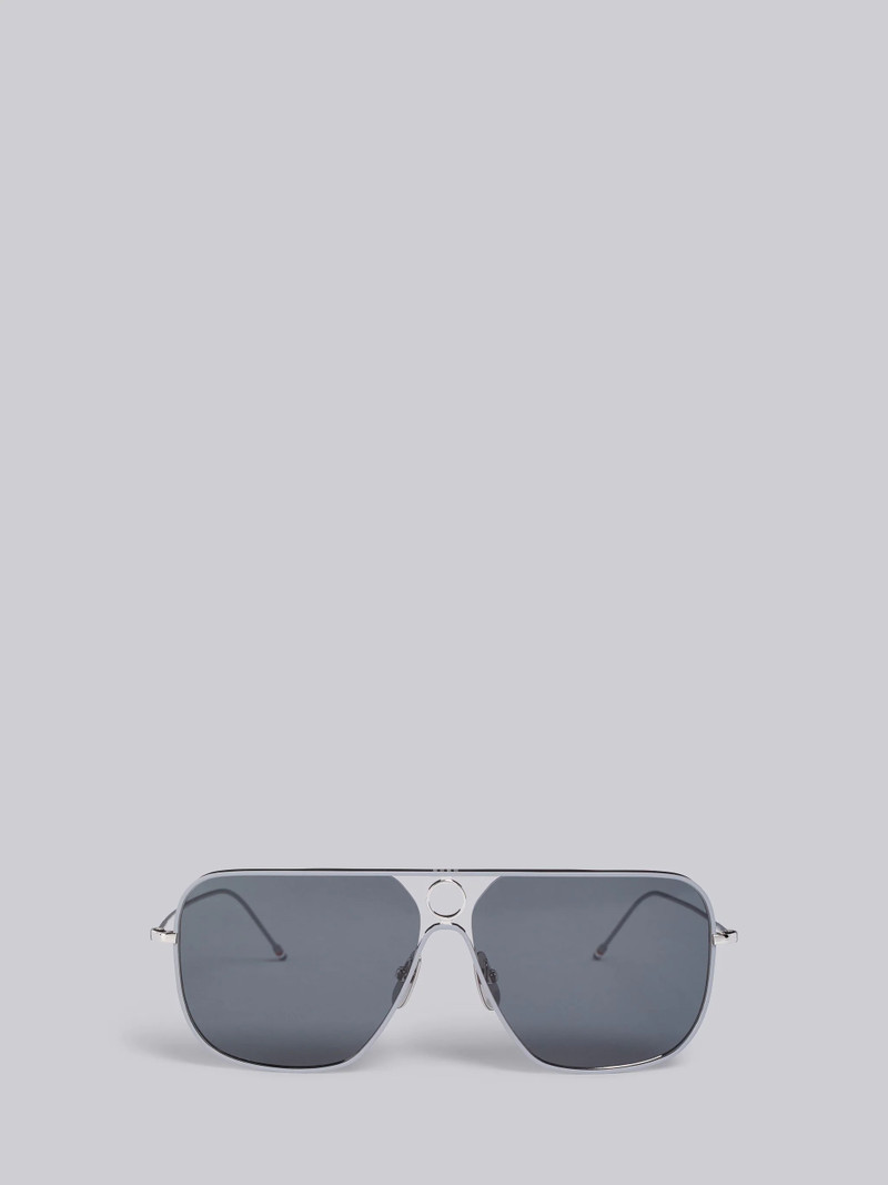 TB114 - Sliver Rectangular Aviator Sunglasses - 1