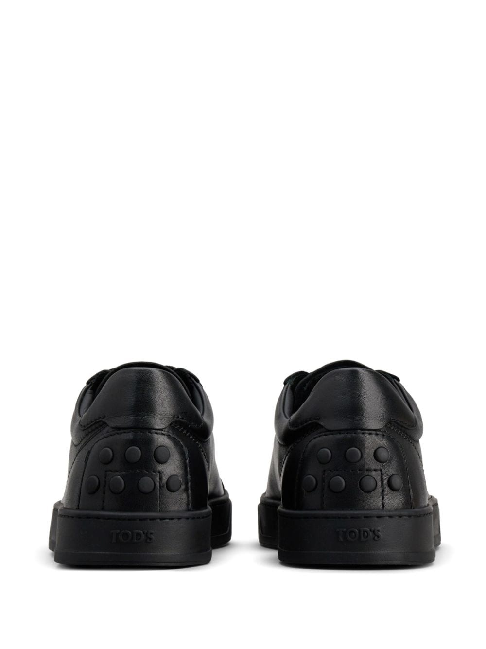 low-top leather sneakers - 3