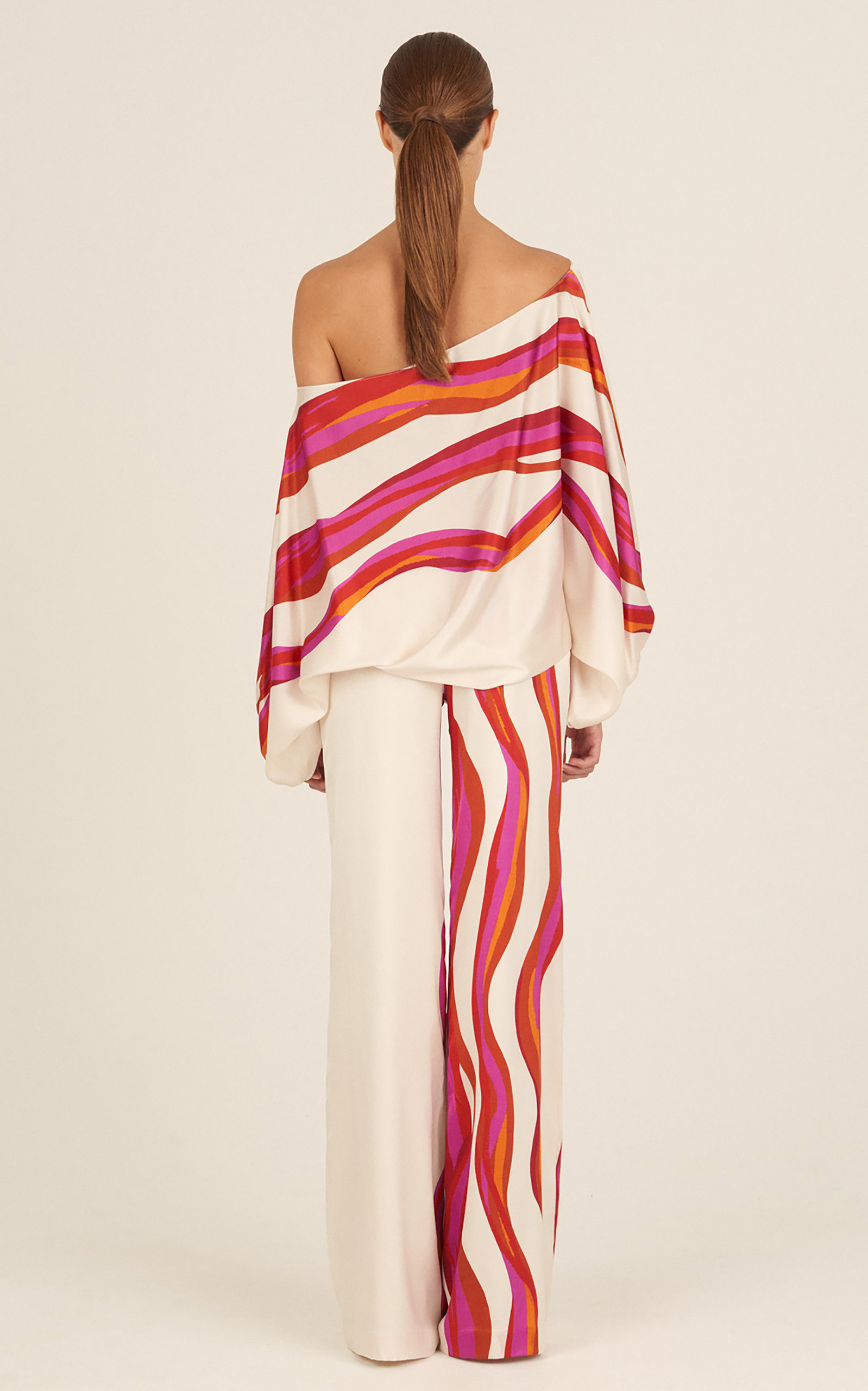 Bellagio Asymmetric Silk Blouse print - 4