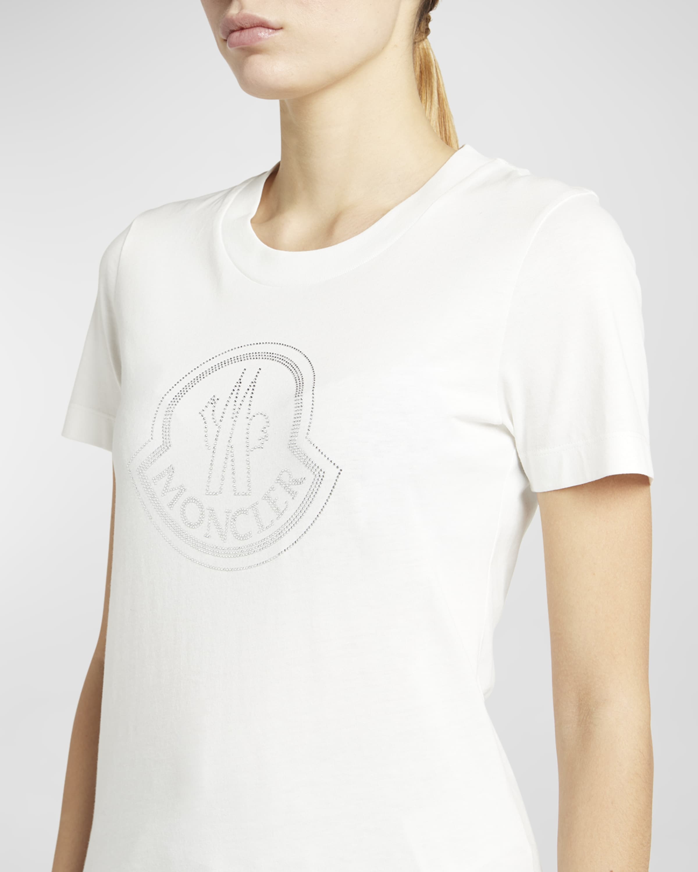 Rhinestone Embellished Logo T-Shirt - 5