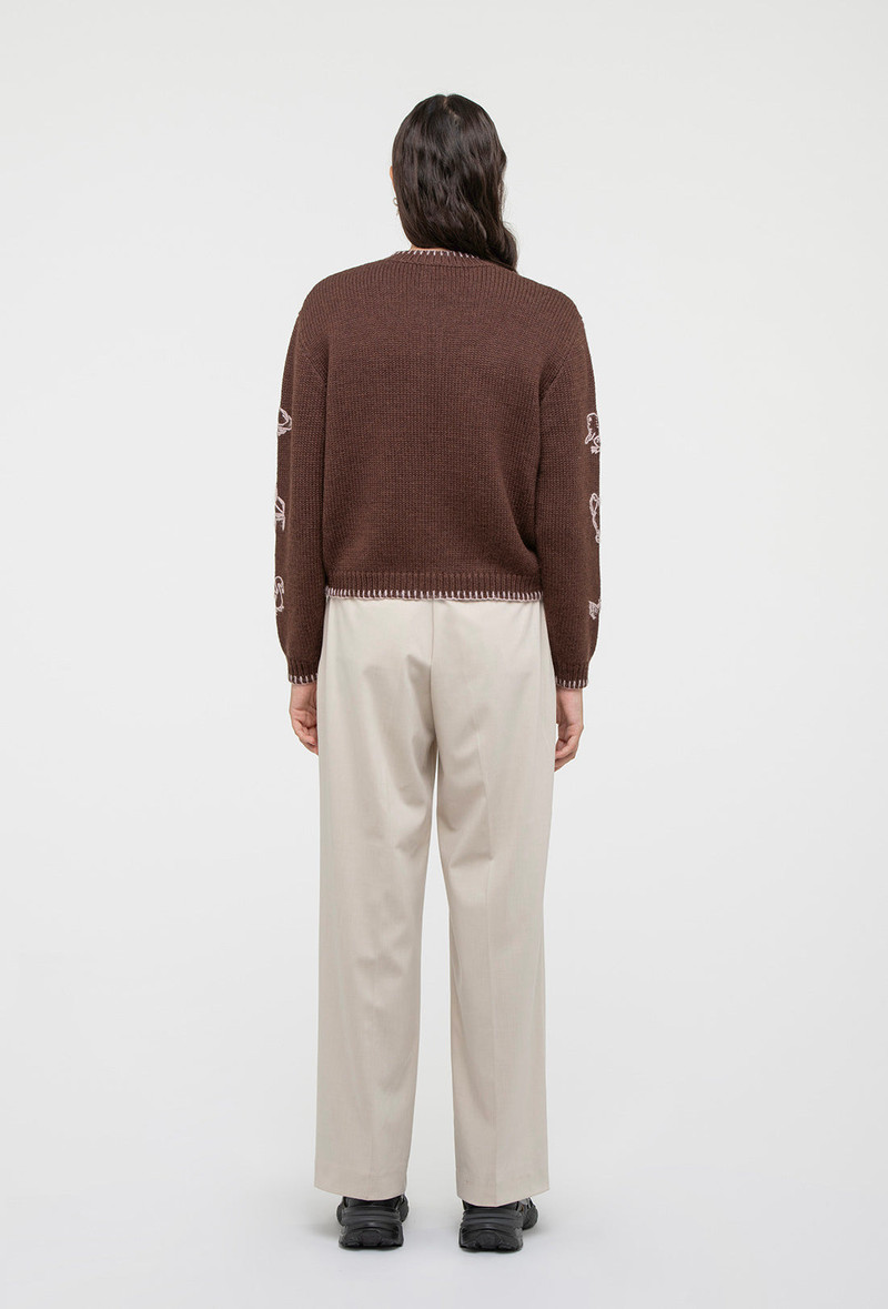 Hartley Cardigan - Chocolate Brown/Pale Pink 5