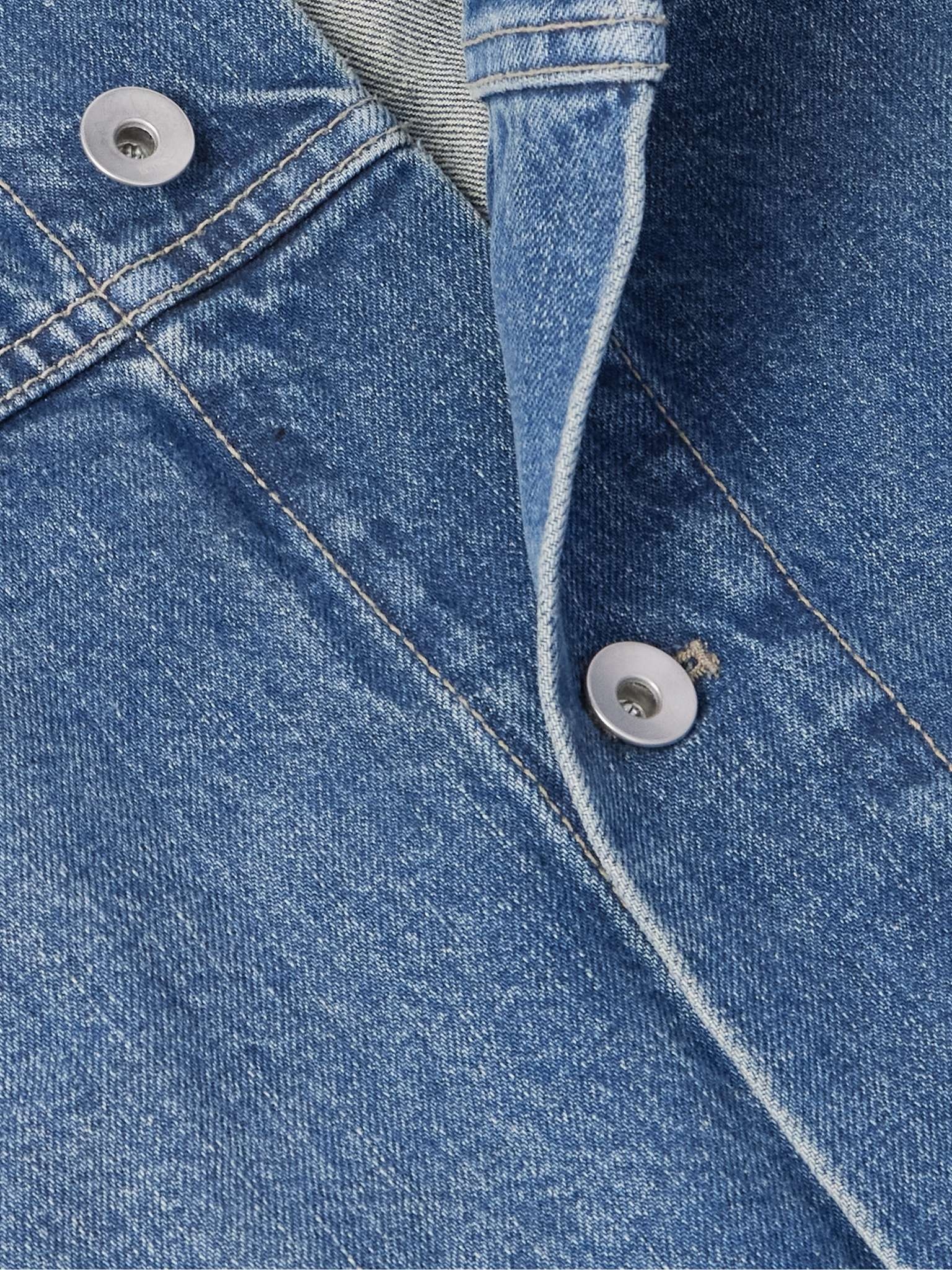 Jumbo Worker Webbing-Trimmed Selvedge Denim Jacket - 5