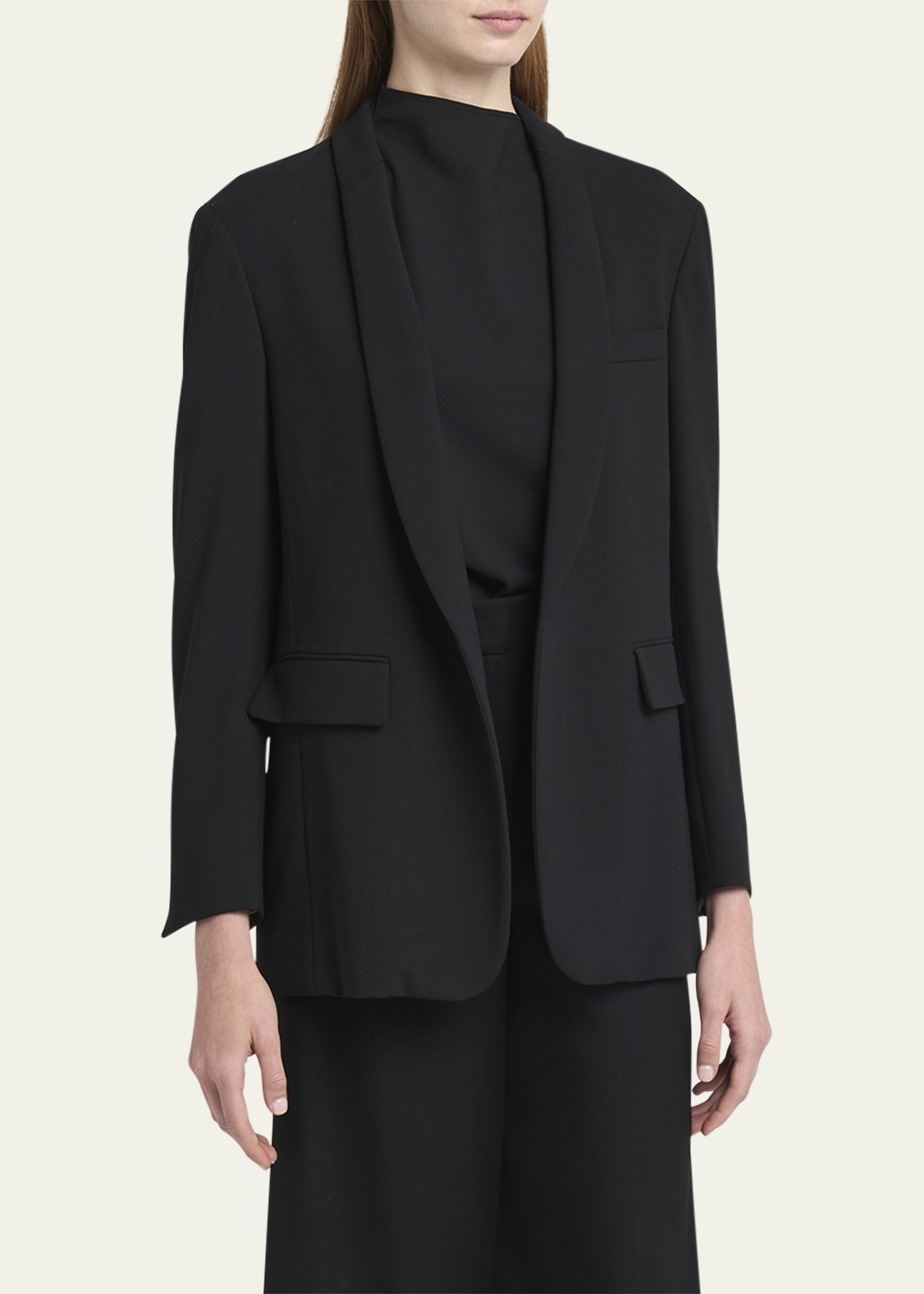 Stretch Wool Relaxed Blazer - 4