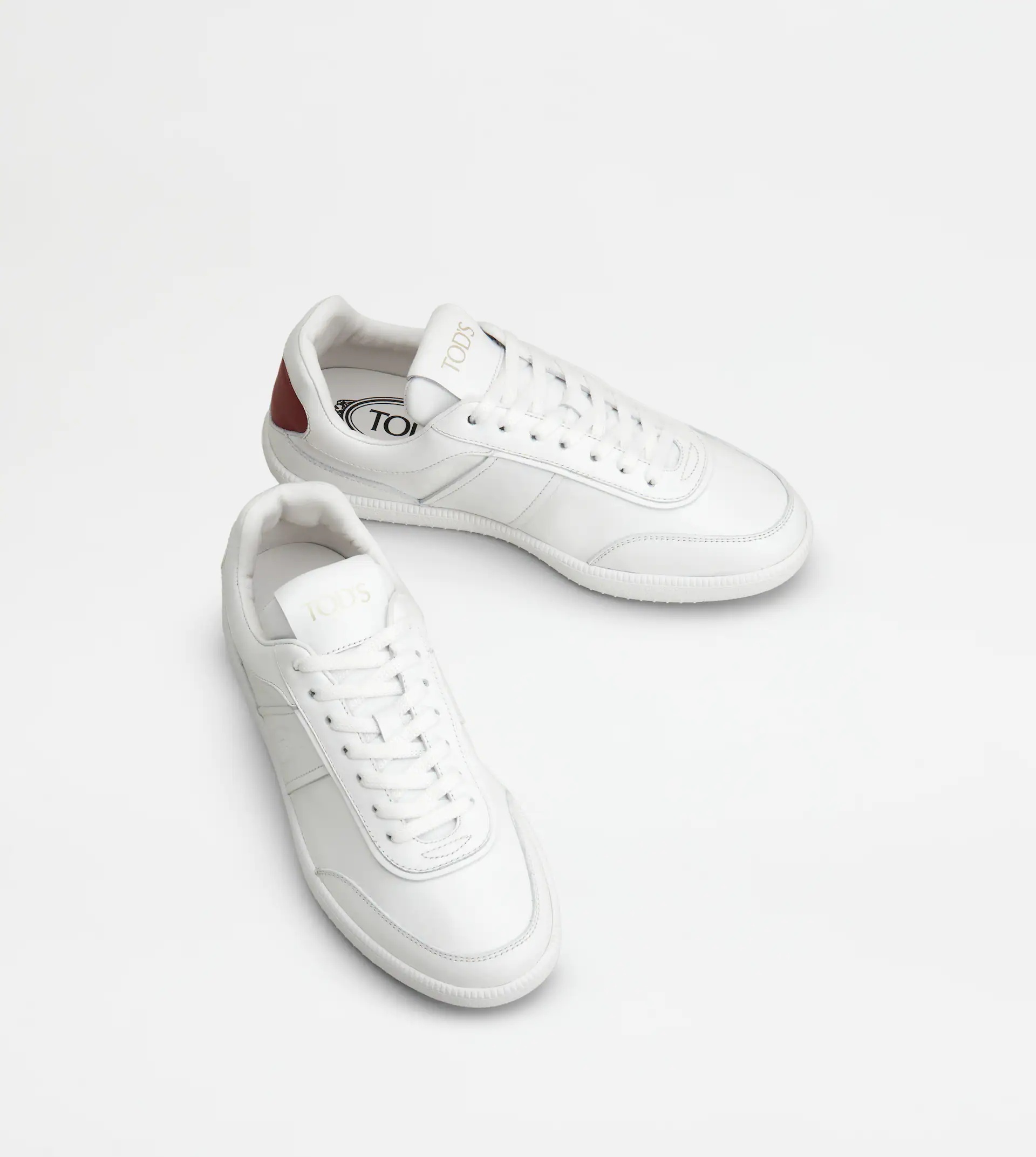 TOD'S TABS LEATHER SNEAKERS - WHITE - 3