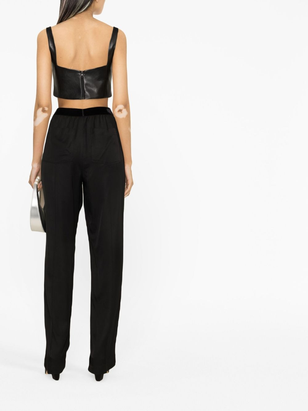 logo-waistband straight trousers - 4