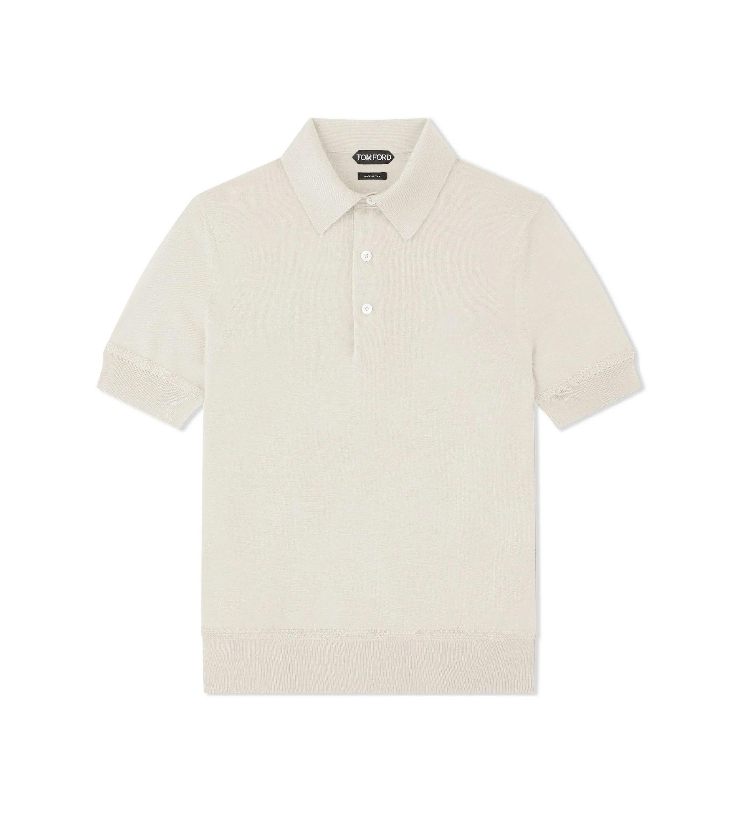 FINE GAUGE CASHMERE SILK KNIT POLO - 1