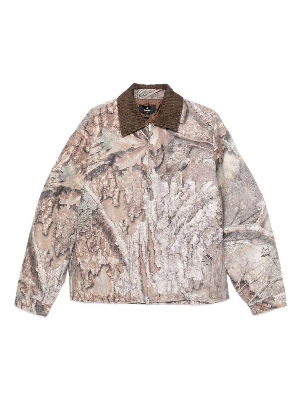 corduroy-collar camouflage trucker jacket - 1