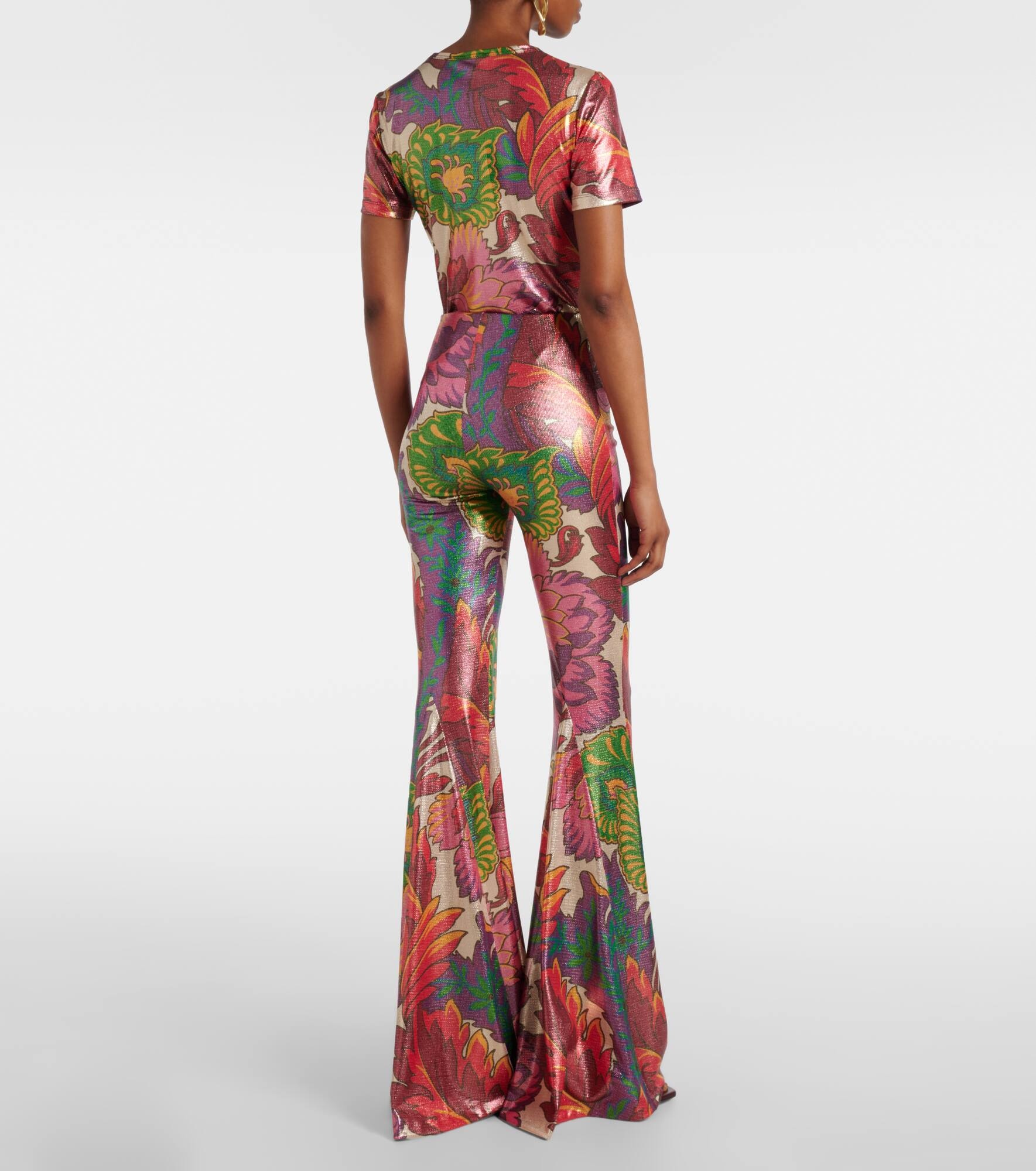 Semi-sheer flared jersey pants - 3