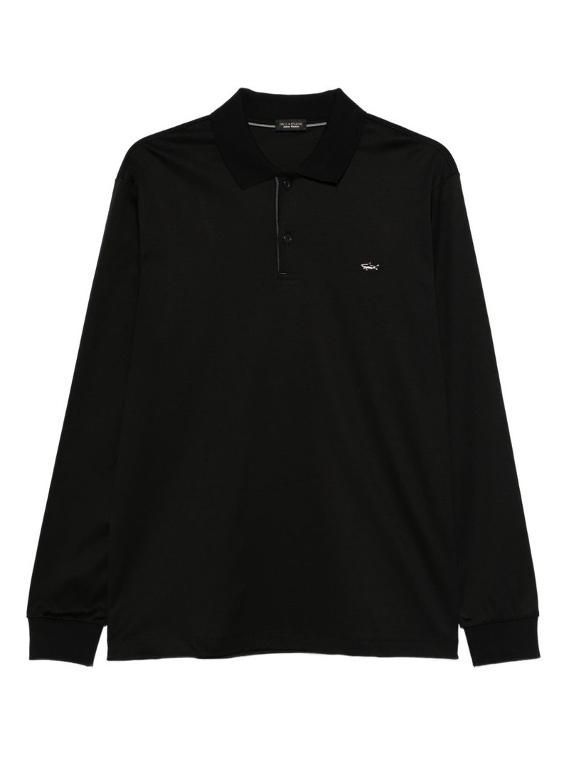 long-sleeve embroidered polo shirt 1