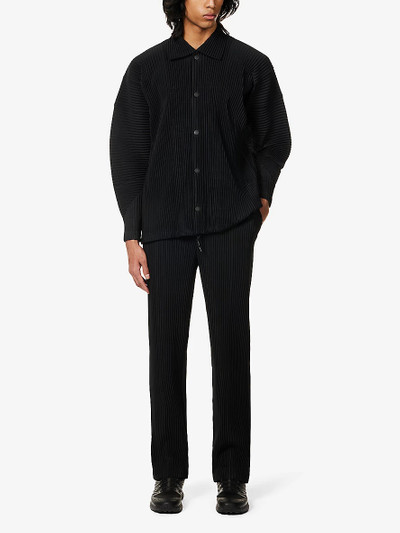 ISSEY MIYAKE Pleated relaxed-fit knitted shirt outlook