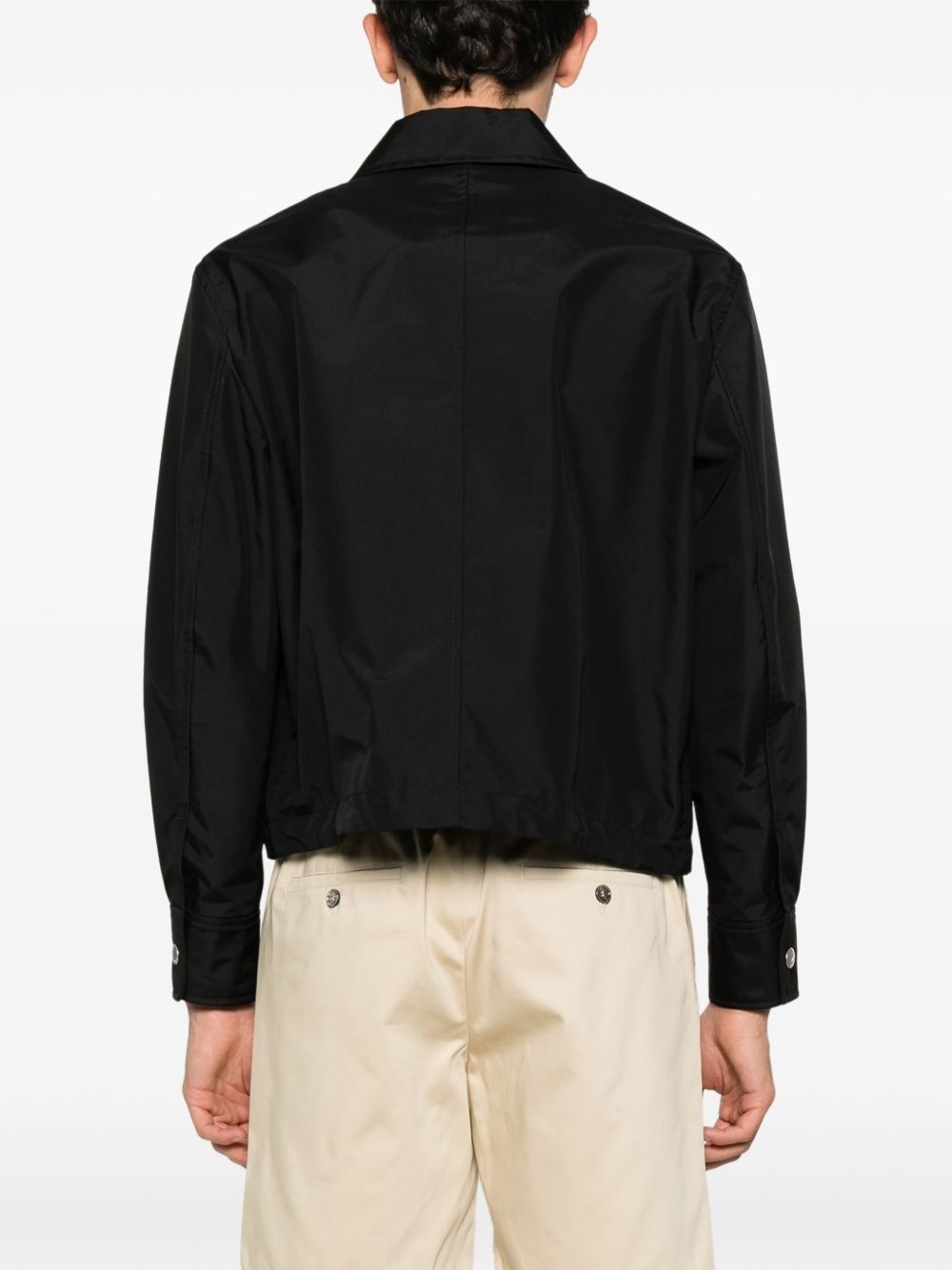 logo-lettering shirt jacket - 4