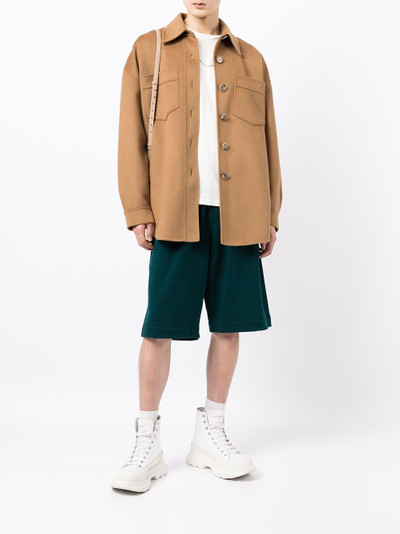 Jil Sander long cotton track shorts outlook