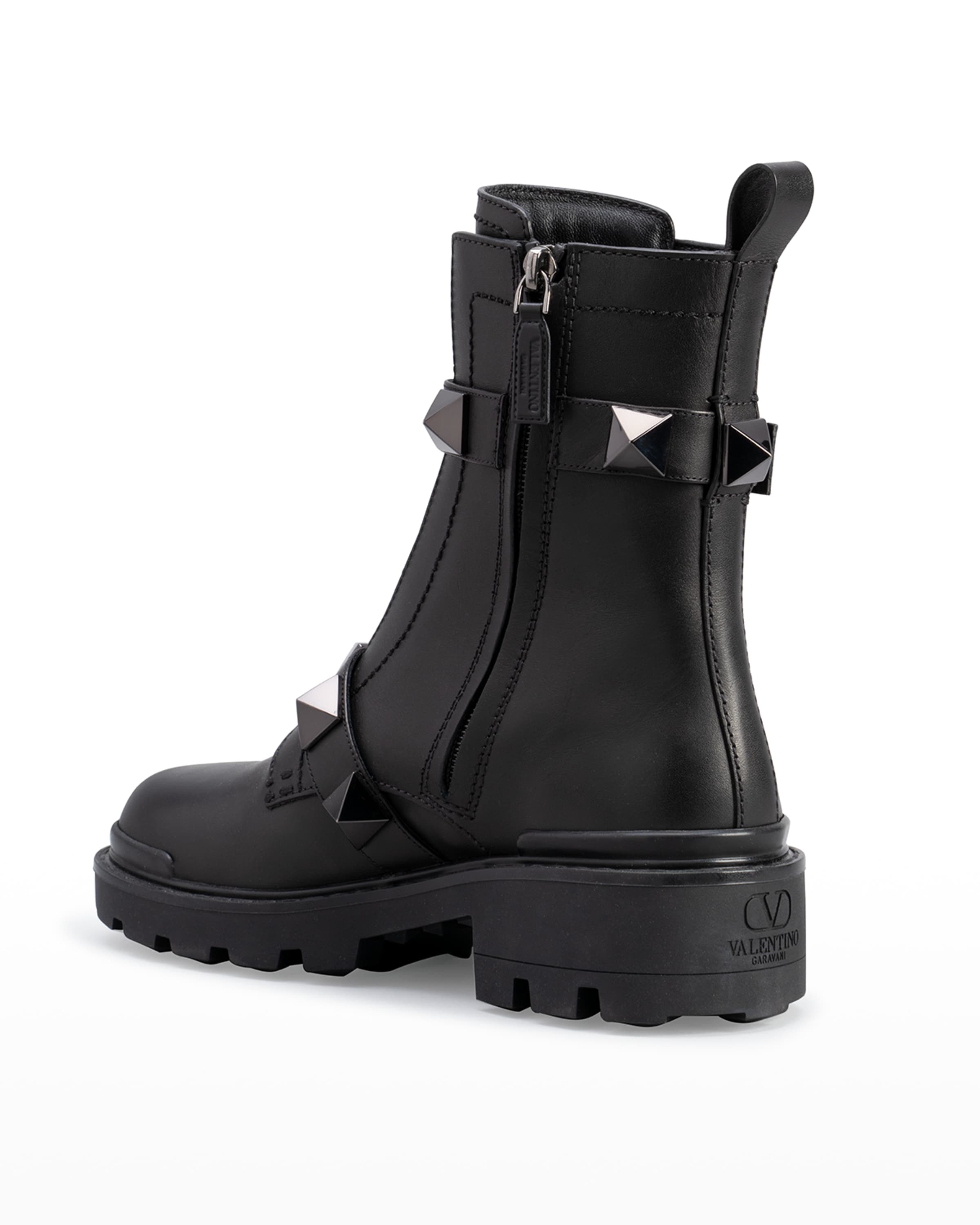 Roman Stud Zip Combat Booties - 4