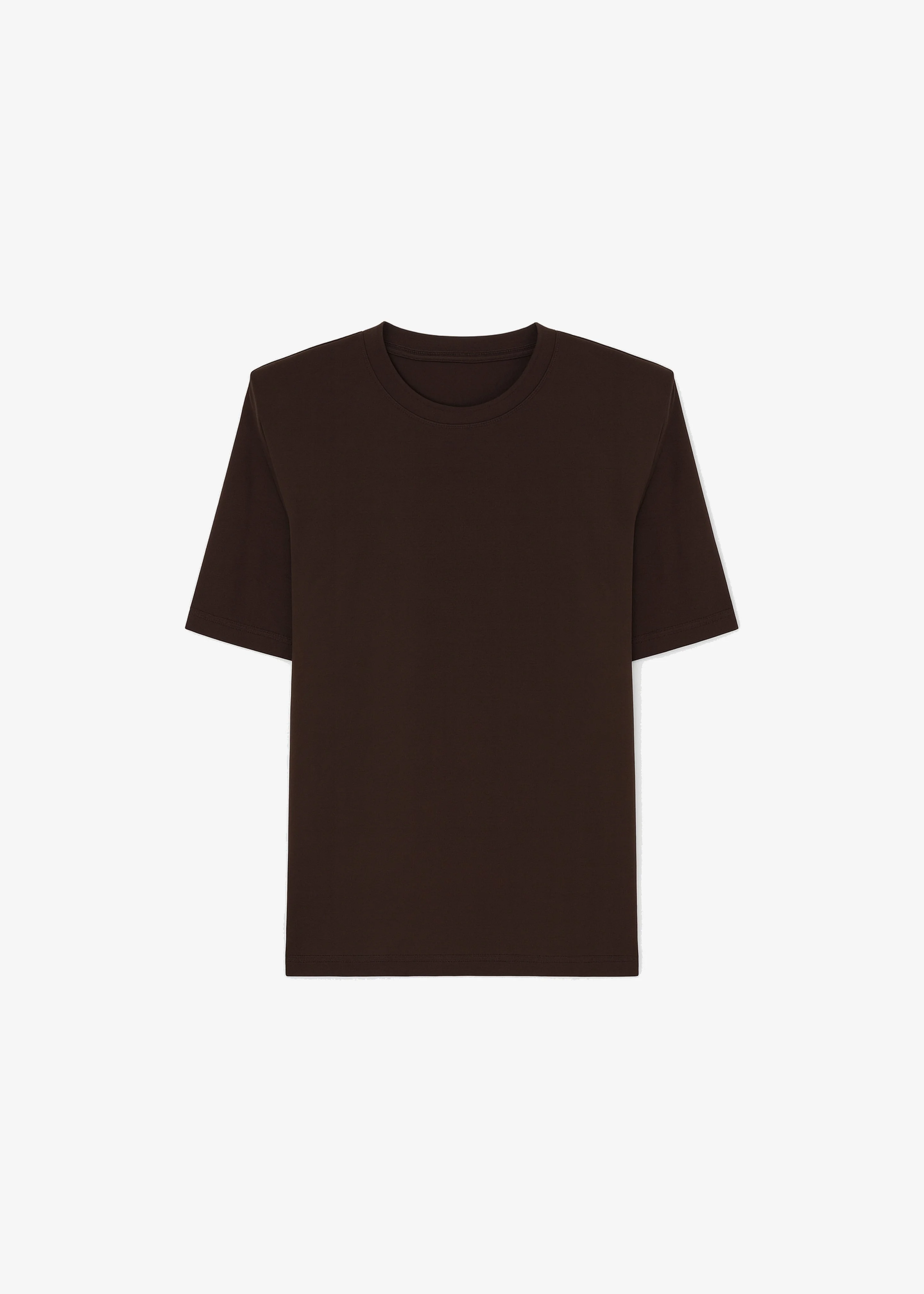 Carrington Padded Shoulder Tee - Brown - 1