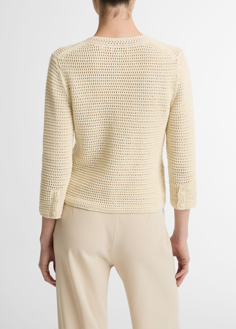 Vince Italian Cotton Crochet Cardigan outlook
