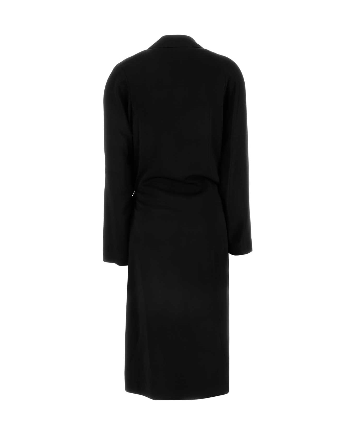 Black Stretch Cady Dress - 2