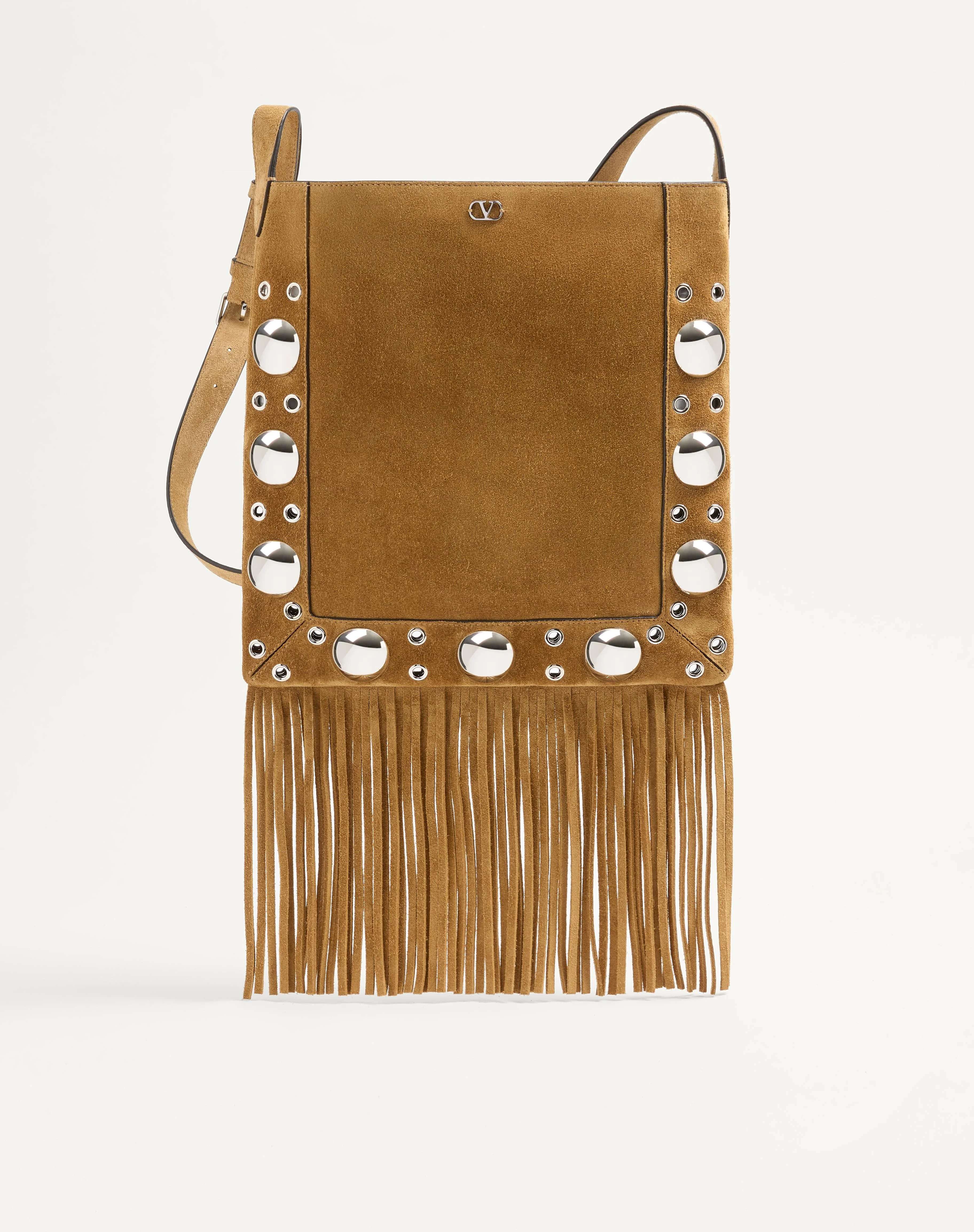 VALENTINO GARAVANI NELLCÔTE SUEDE SHOULDER BAG WITH FRINGES - 1