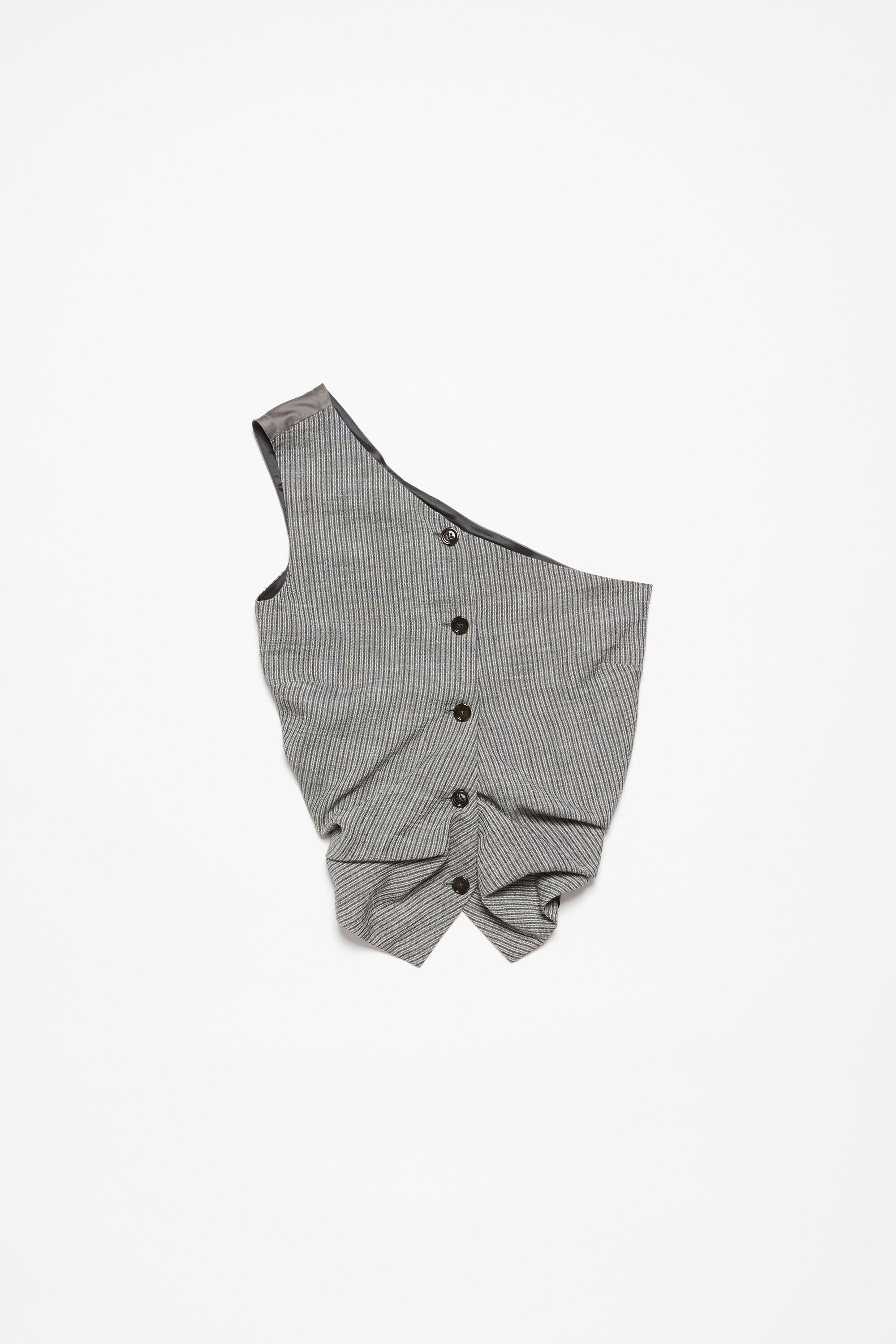 Off shoulder waistcoat top - Grey Melange - 6