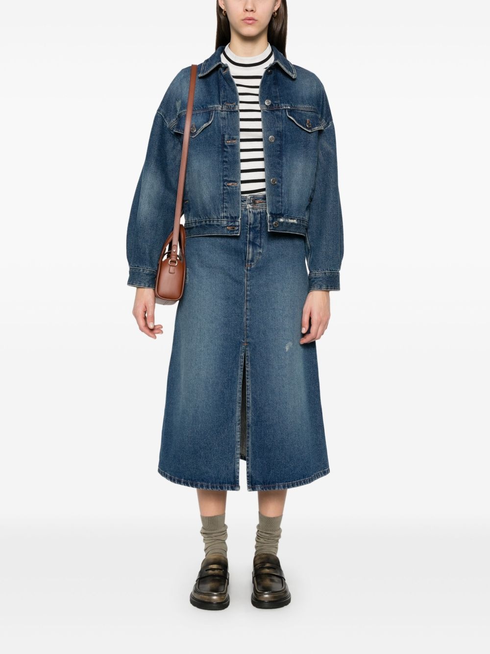 distress denim jacket - 2