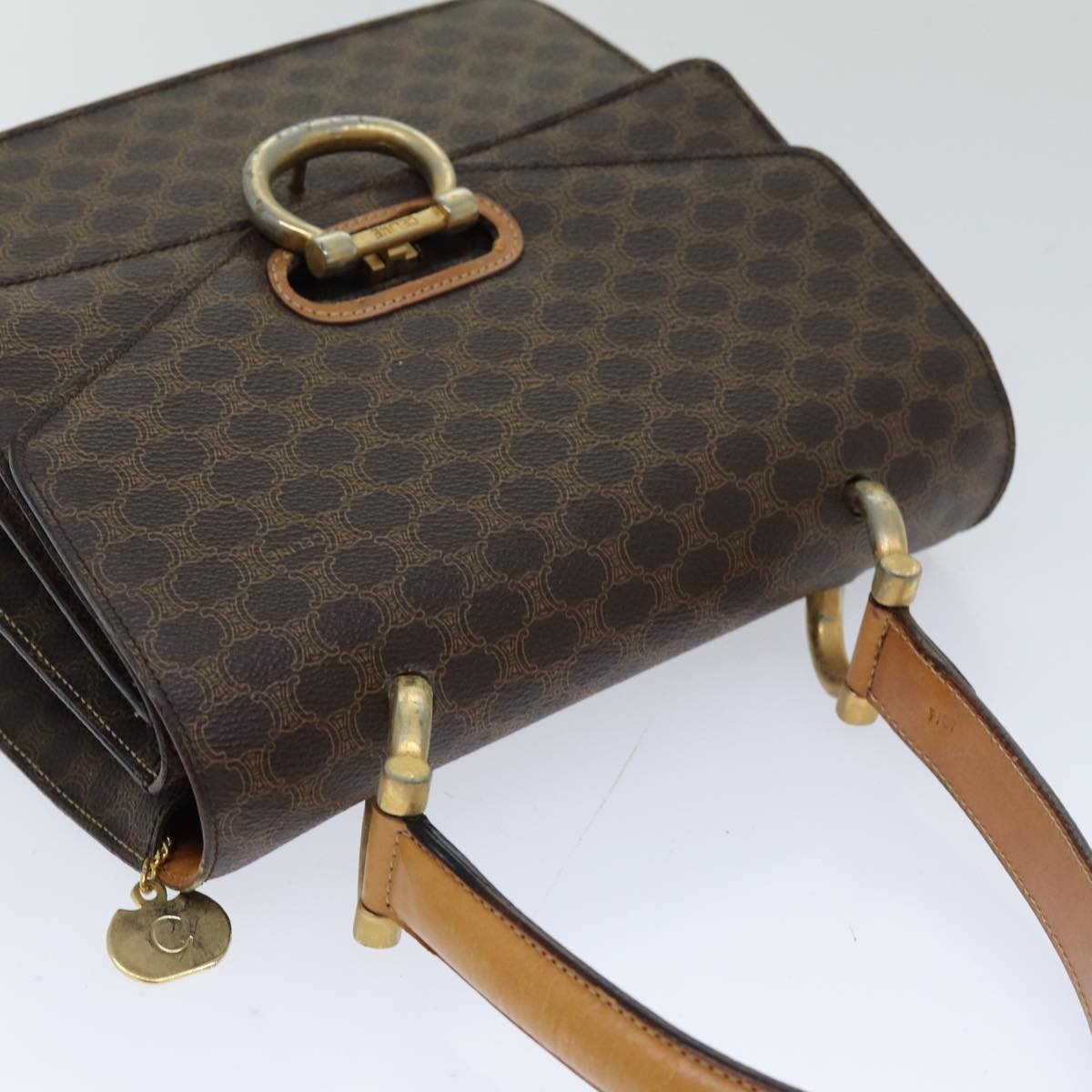 CELINE Macadam Canvas Hand Bag Pvc Brown - 6
