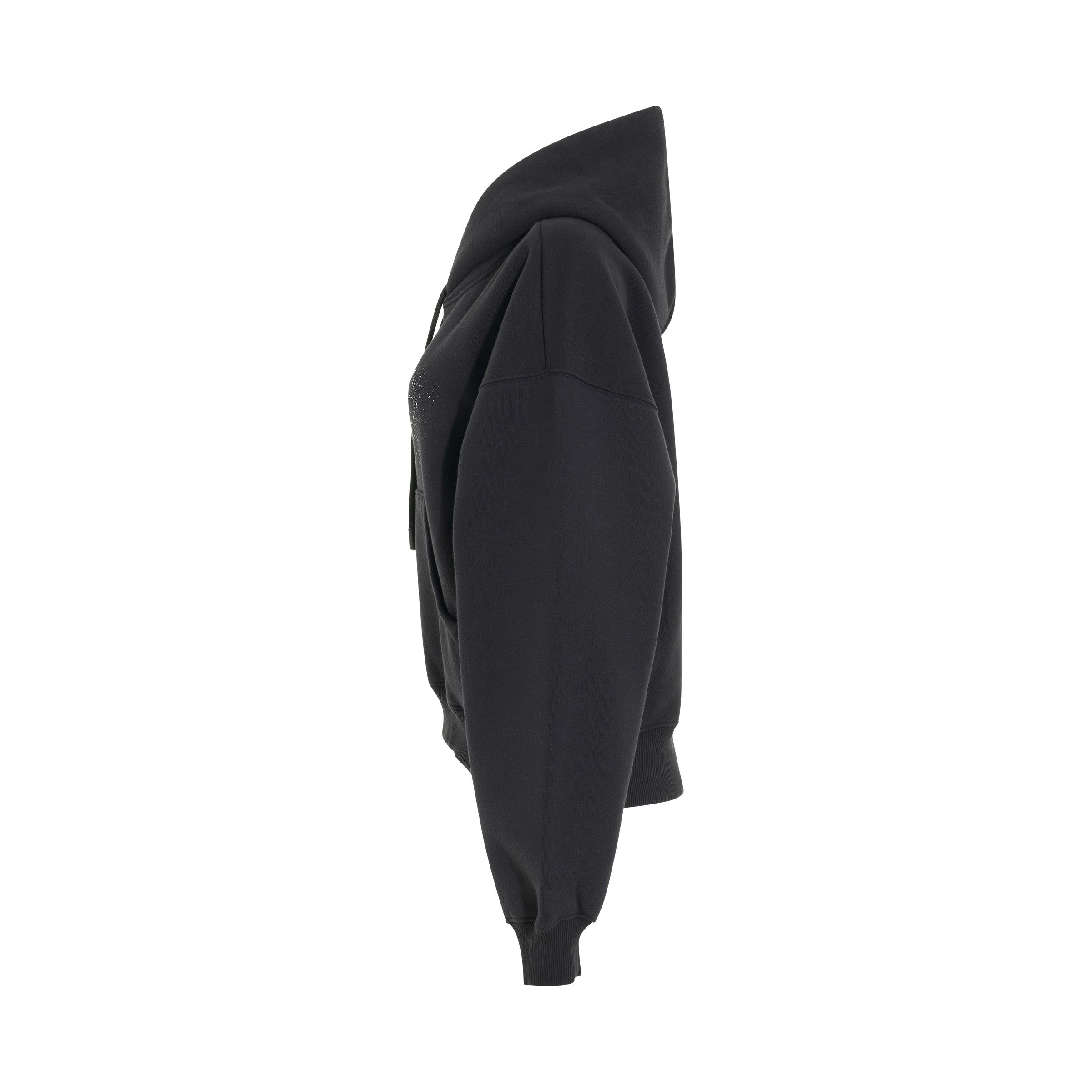 Logo Stencil Oversize Hoodie in Black - 3