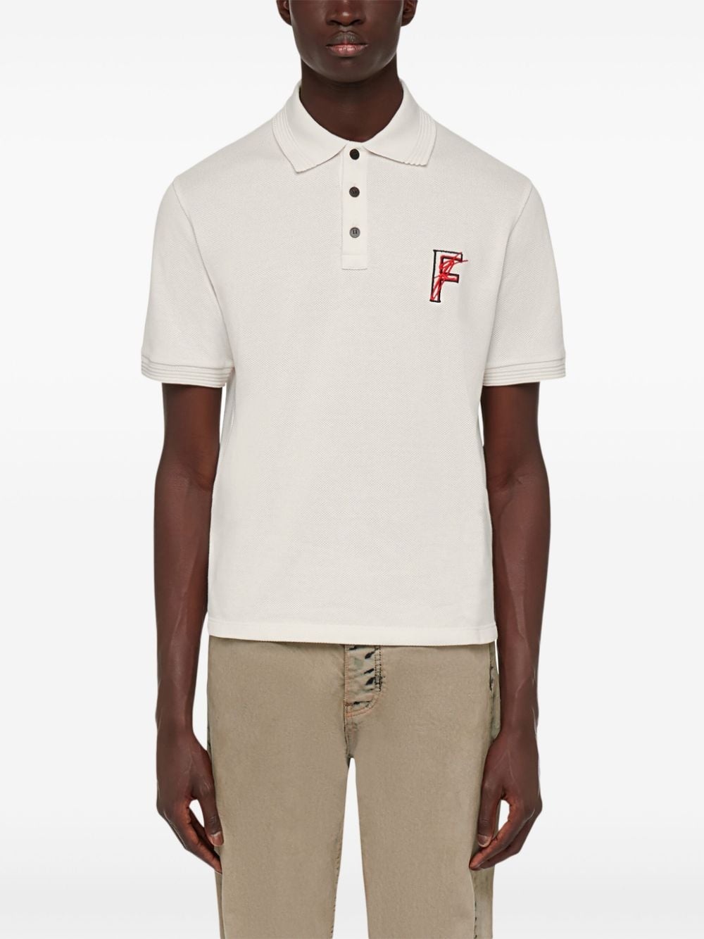 logo-embroidered polo shirt - 3