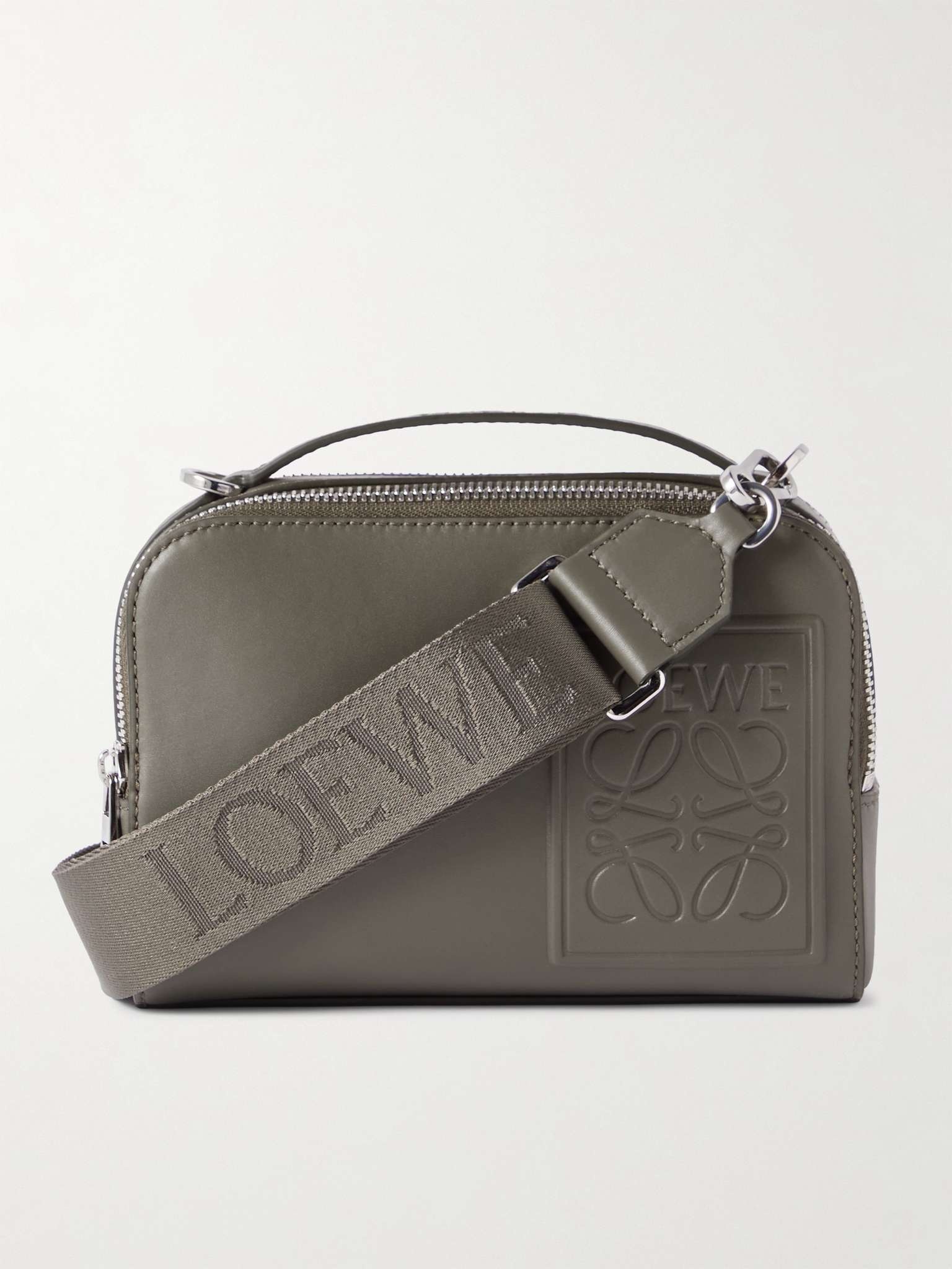 Loewe Mini Logo-Debossed Leather Messenger Bag | mrporter