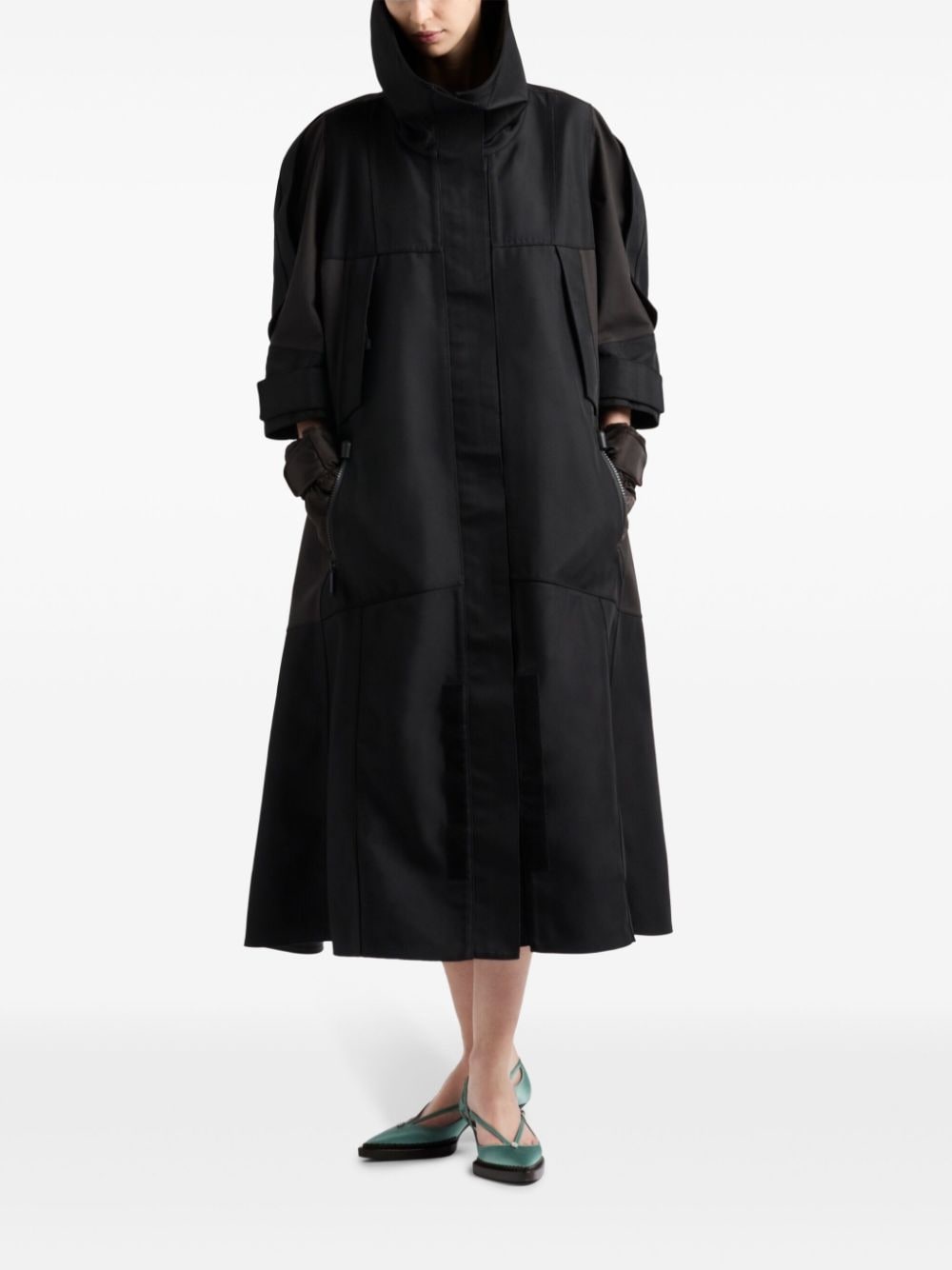 single-breasted panelled coat - 2