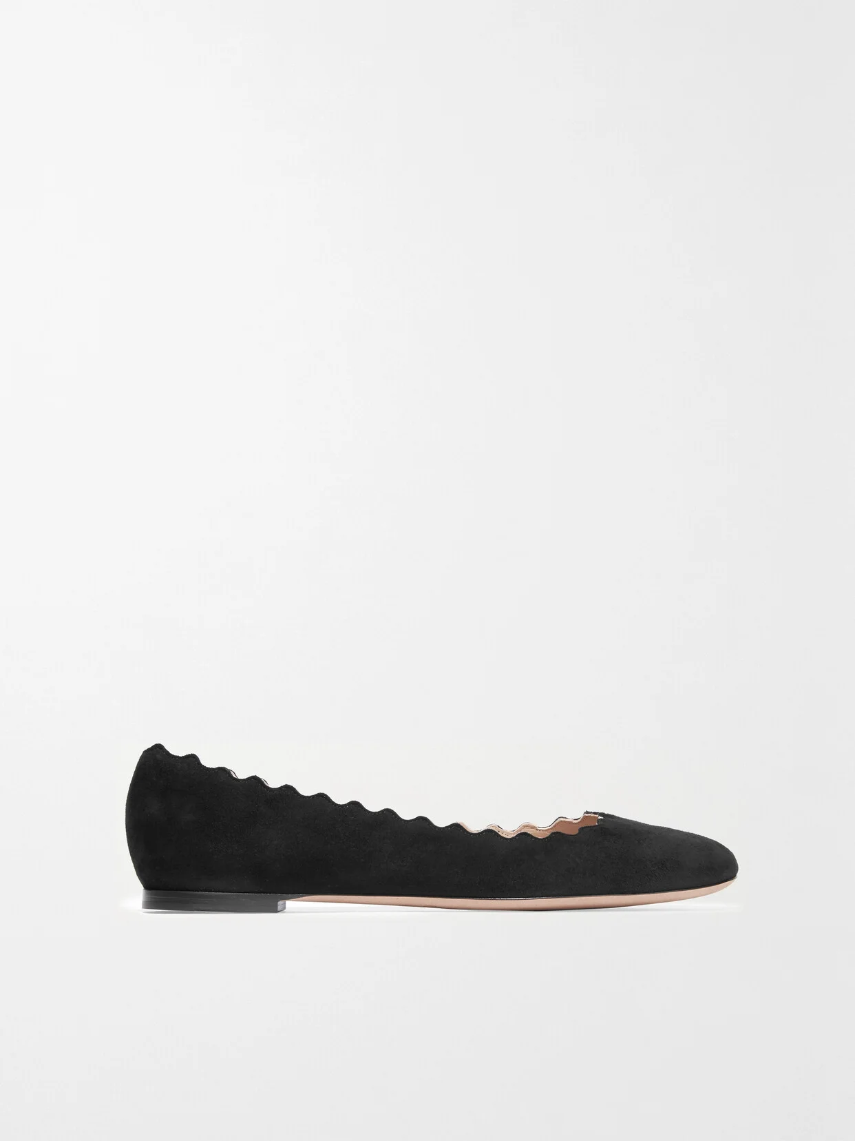 Lauren Scalloped Suede Ballet Flats - 1