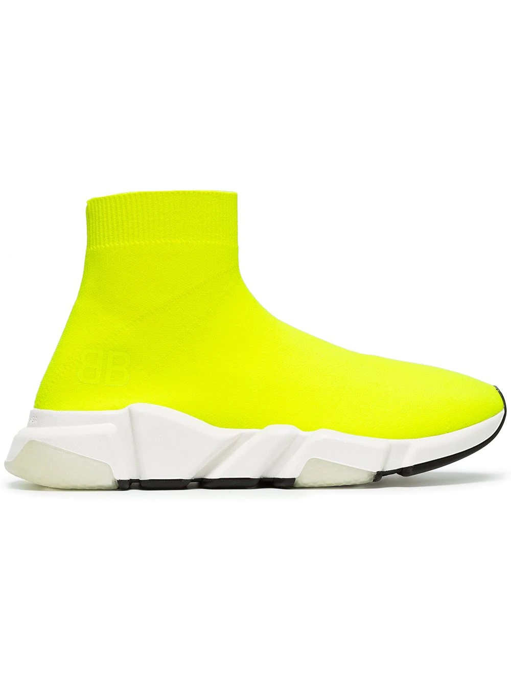 yellow Speed neon knitted sneakers - 1