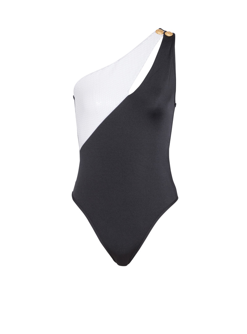 Asymmetric Balmain swimsuit 1
