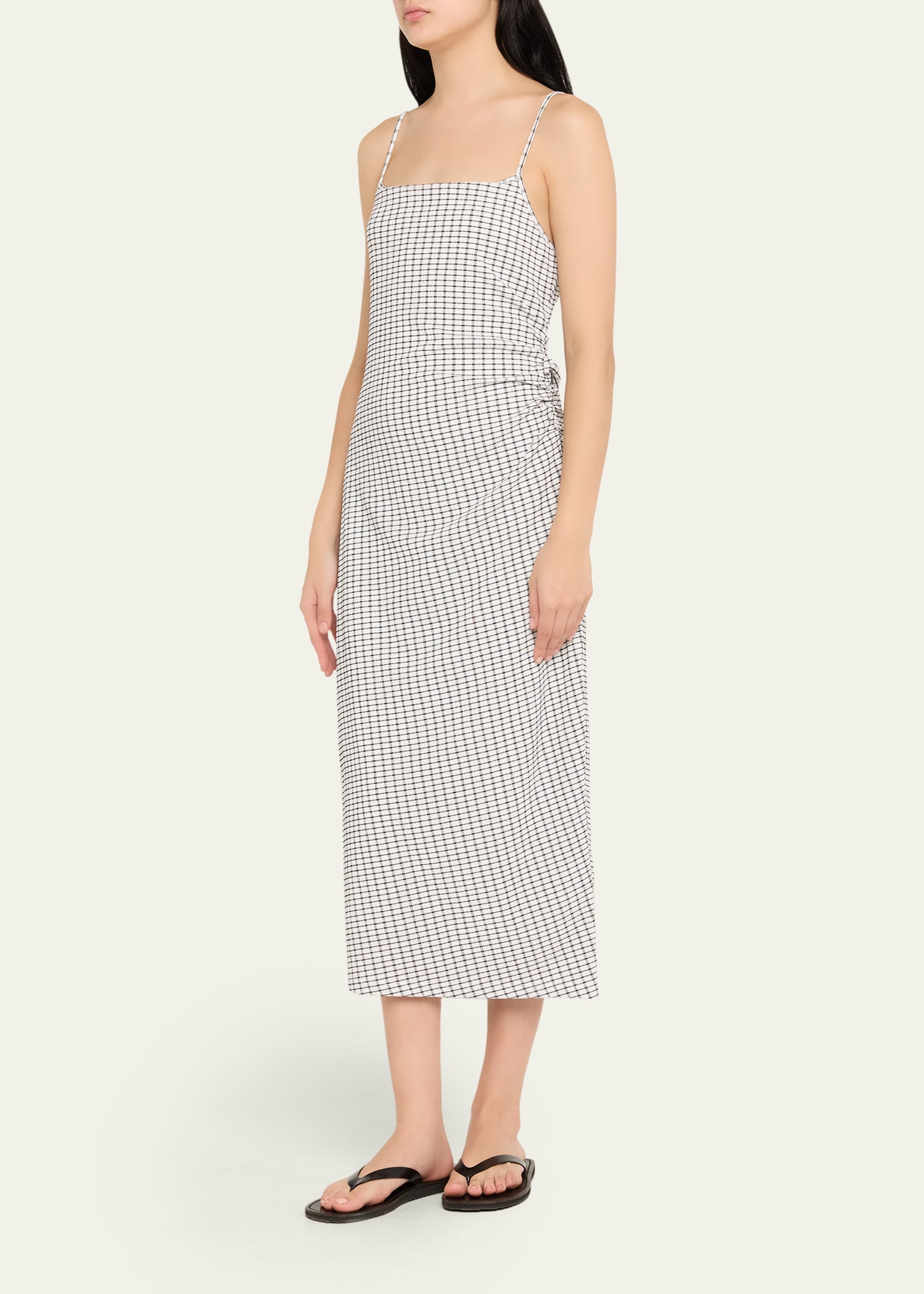 Check Side-Ruched Tank Dress - 4