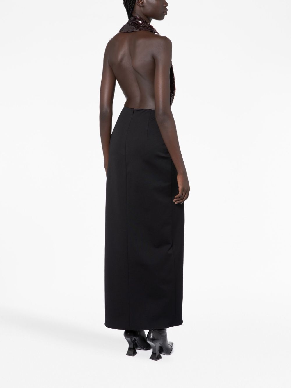 sequin-embellished halterneck dress - 4