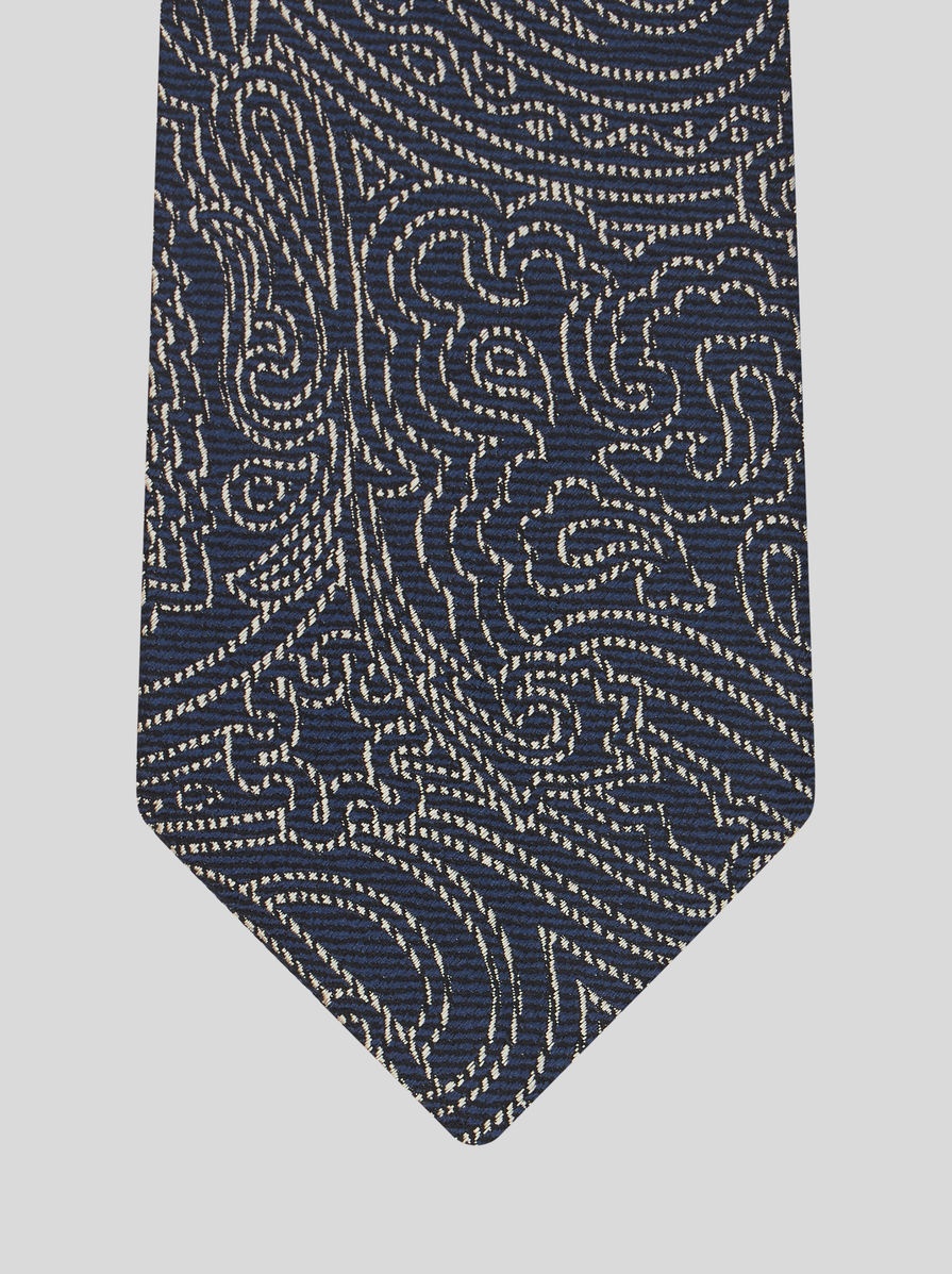 SILK TIE WITH GRAPHIC PAISLEY DESIGNS - 3