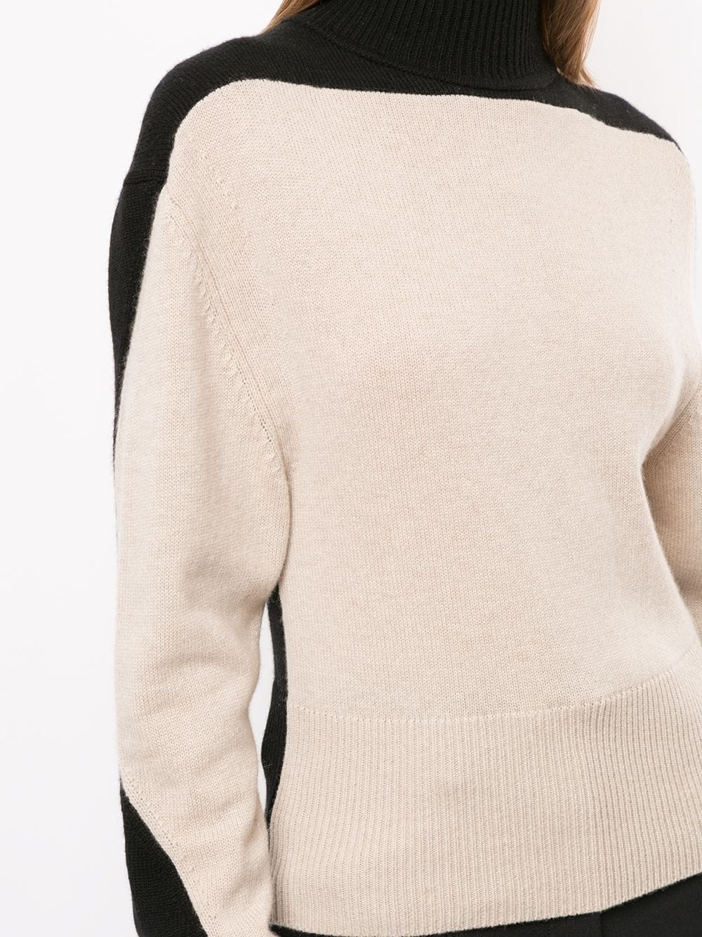 two-tone high neck jumper - 5