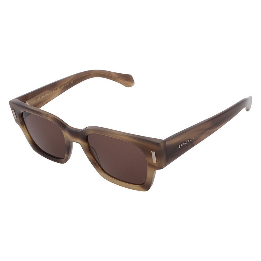 Ferragamo Brown Square Men's Sunglasses SF2010S 319 52 - 3