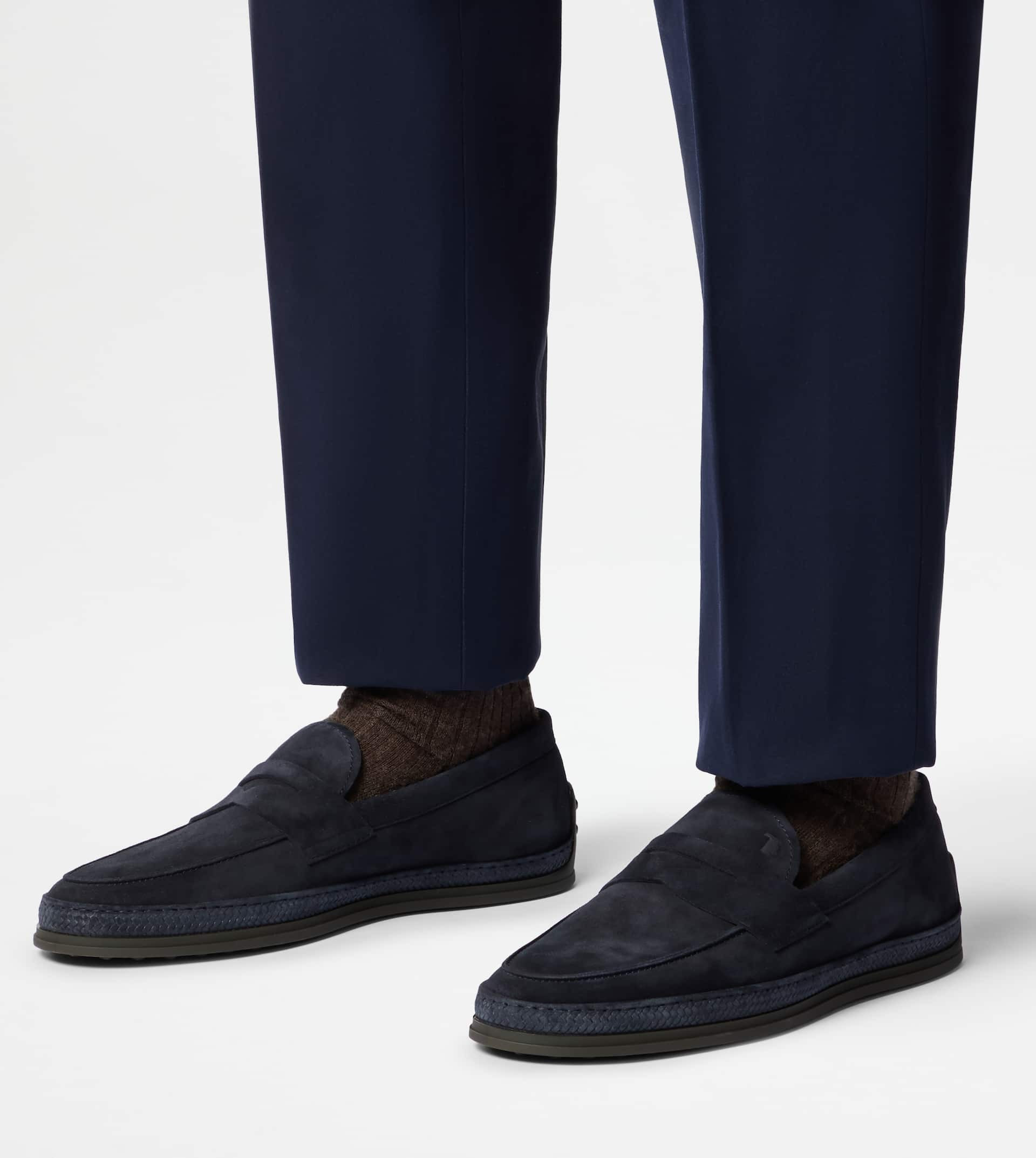 LOAFERS IN SUEDE - BLUE - 7