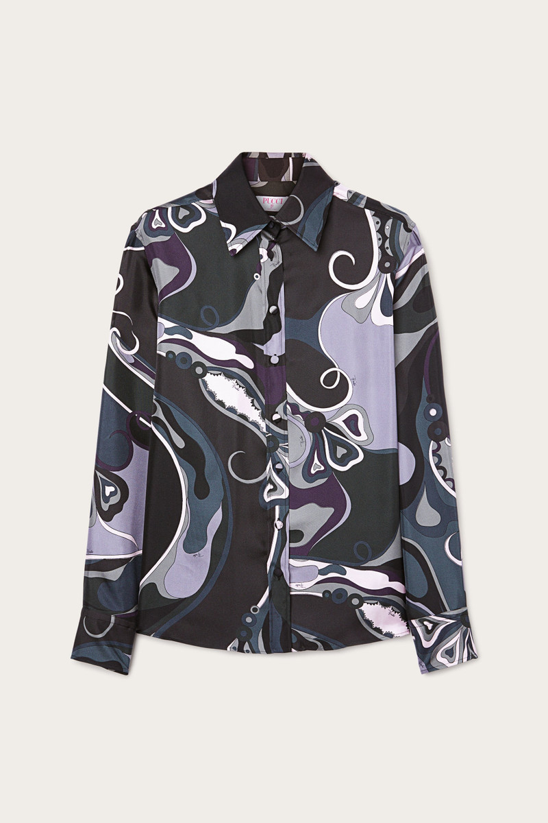 ORCHIDEE PRINT SILK TWILL SHIRT 1