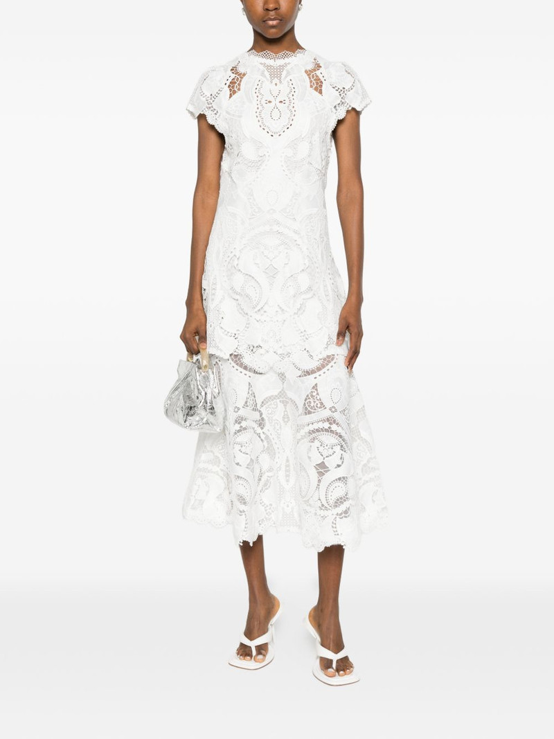 SIMKHAI lace-detail layered midi dress outlook