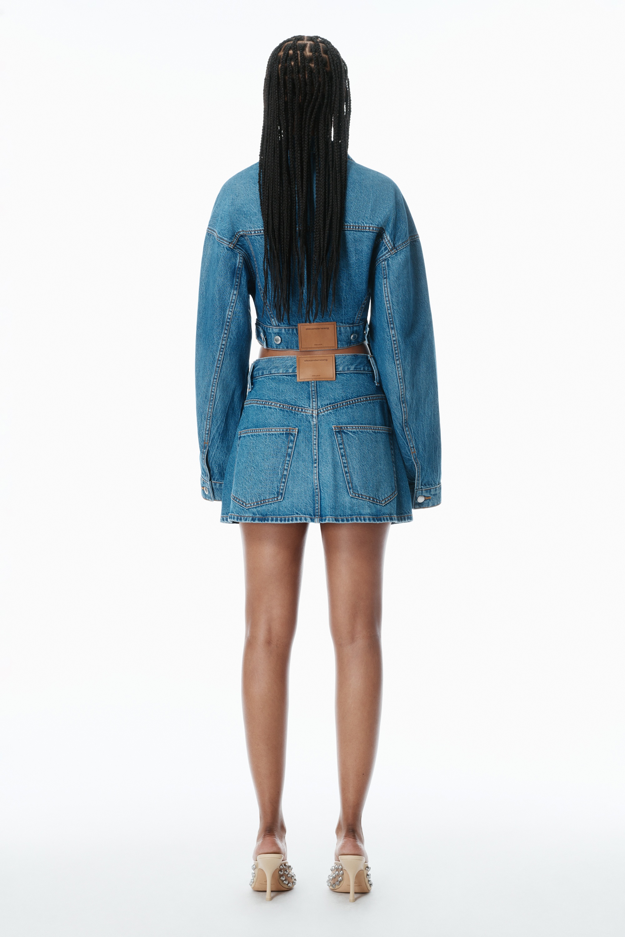 Distressed Denim Wrap Skirt - 4