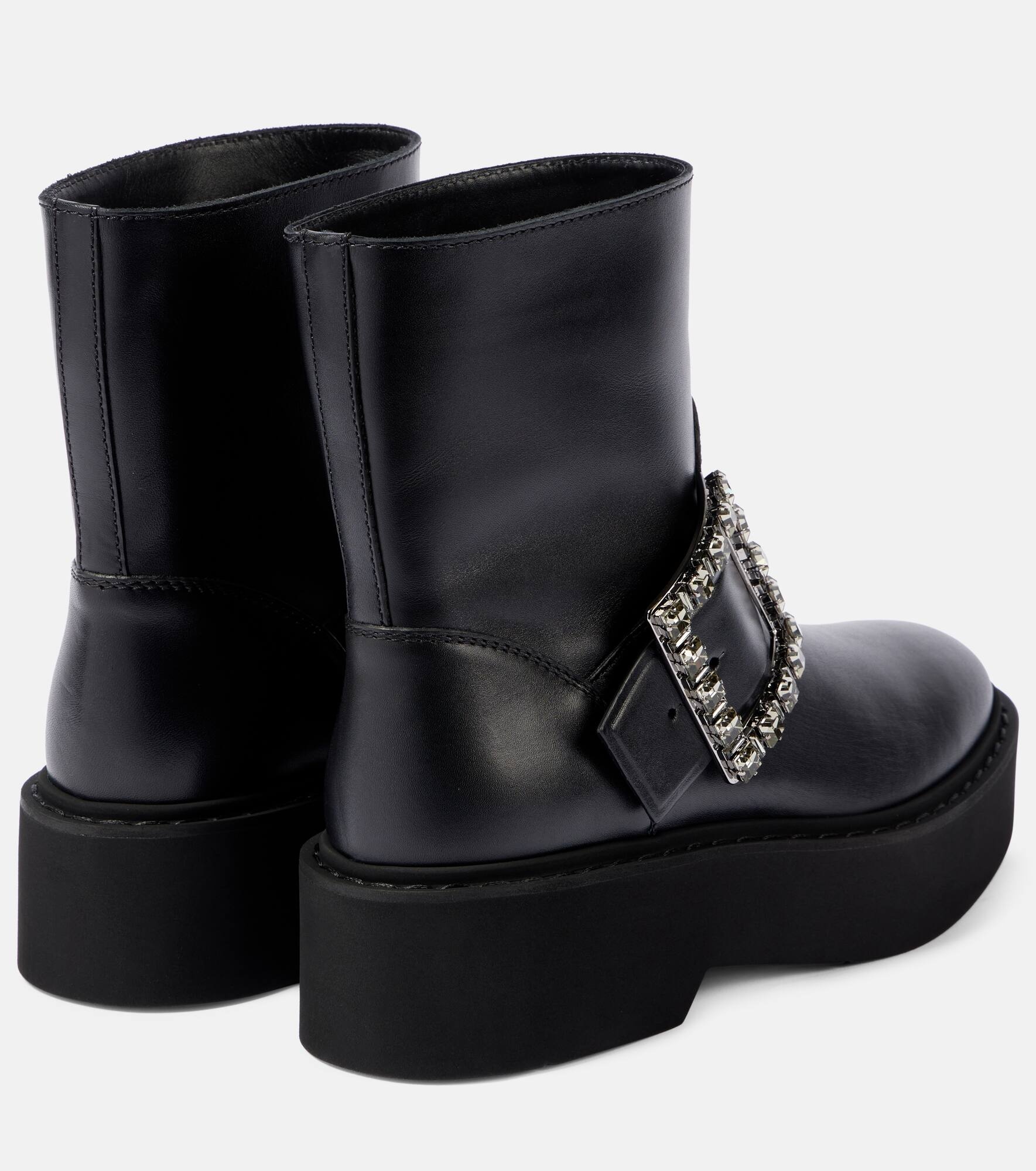 Roger Vivier Viv' Rangers leather combat boots | mytheresa