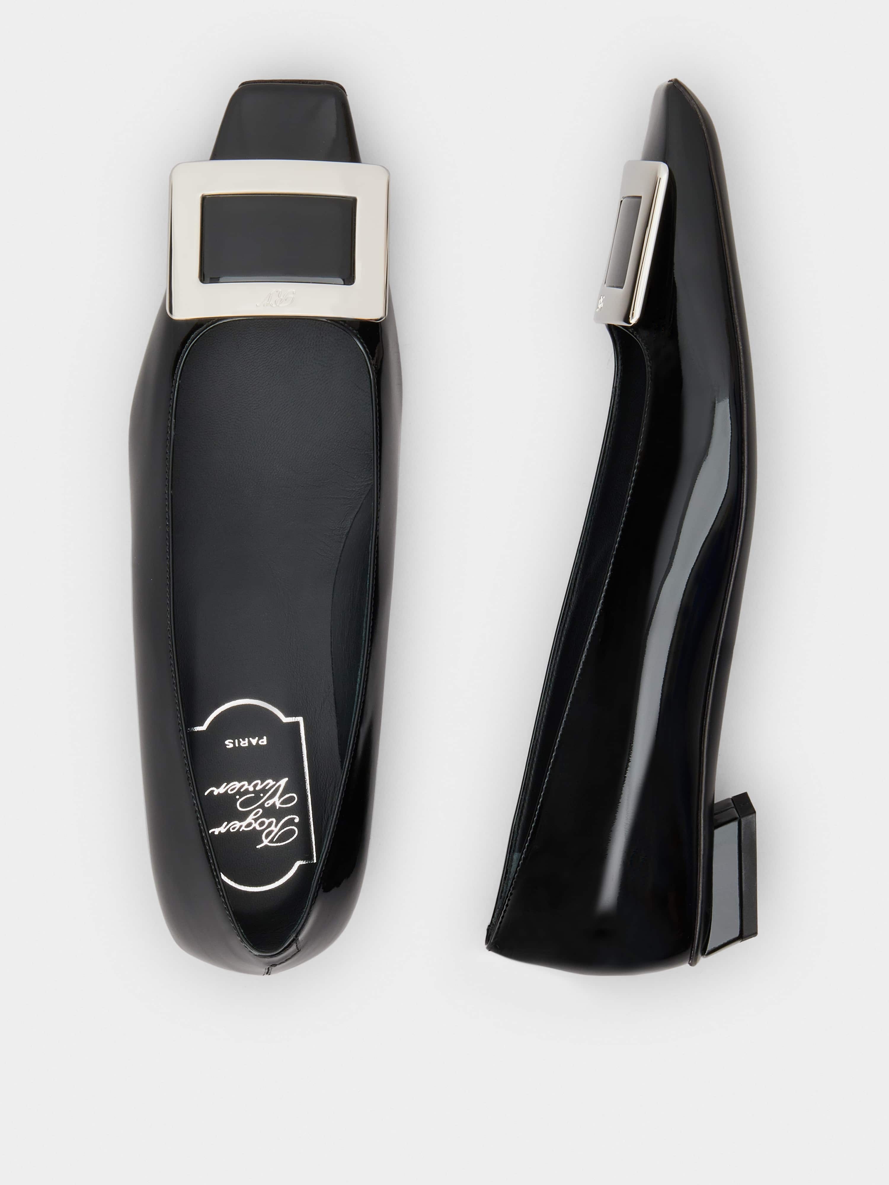 Belle Vivier Metal Buckle Ballerinas in Patent Leather - 4