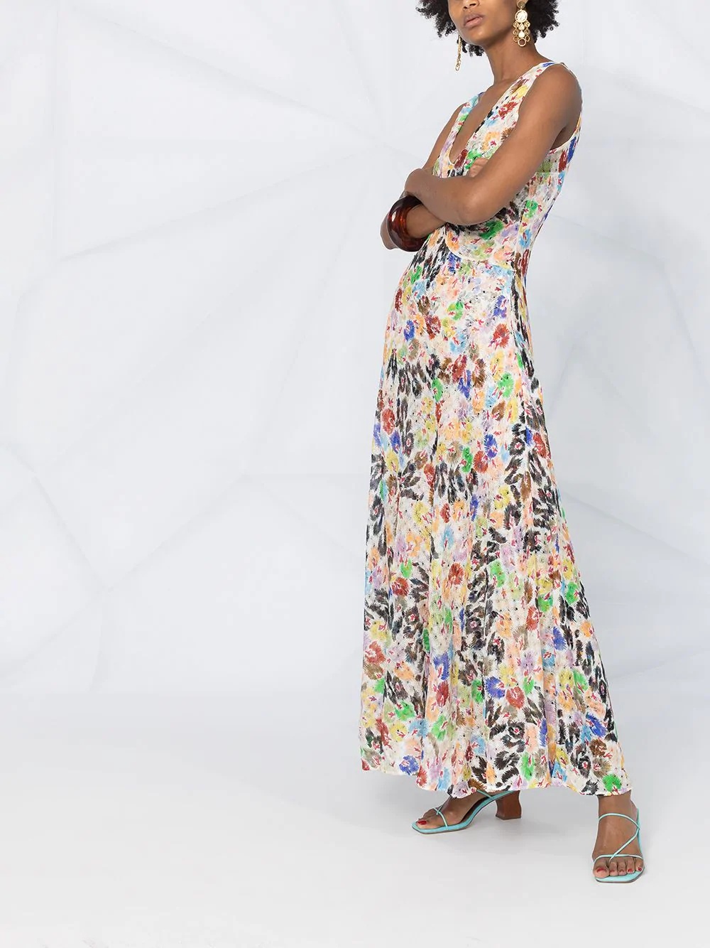 abstract-print maxi dress - 6